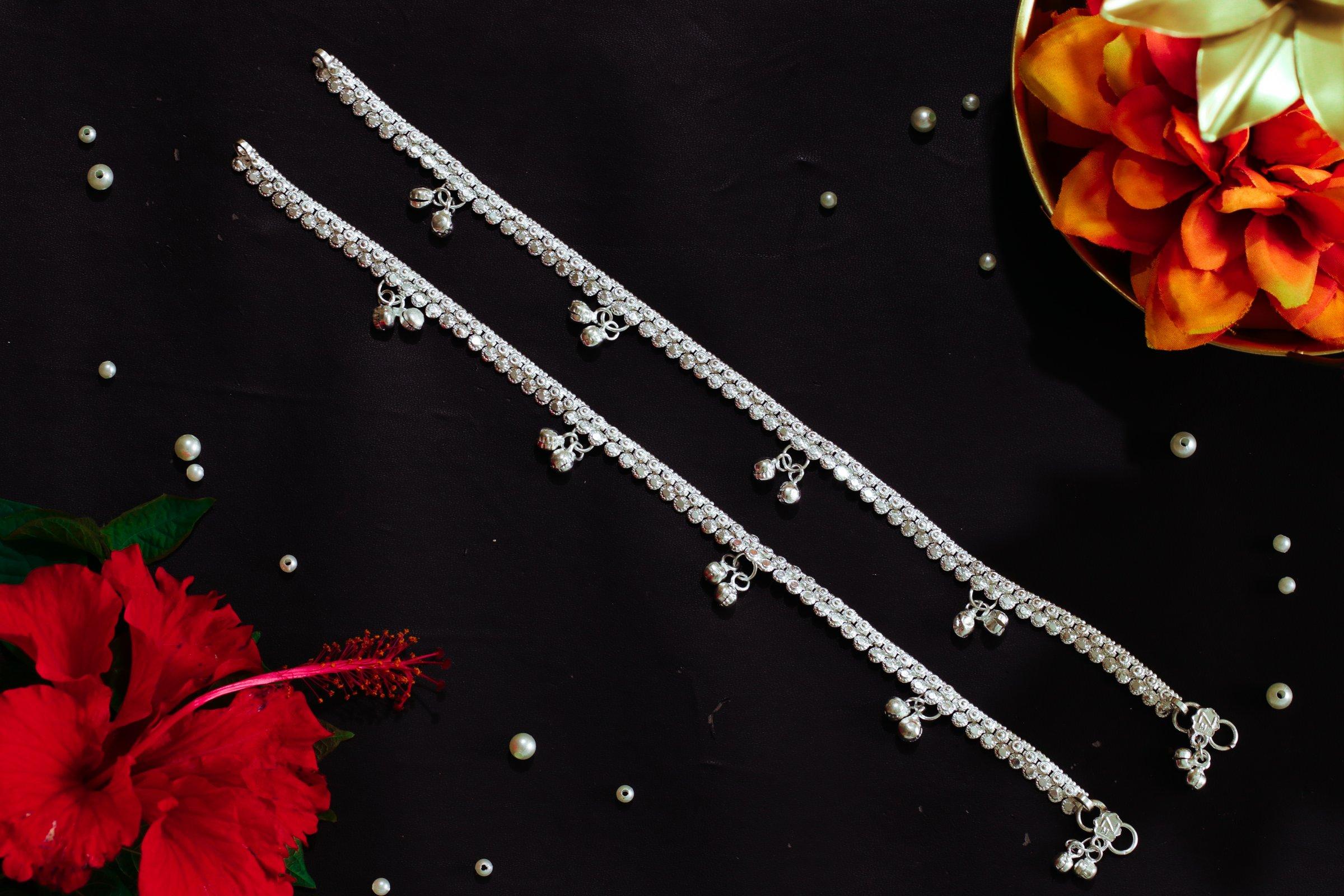 Varsha Silver-Look Payal AN-V-132