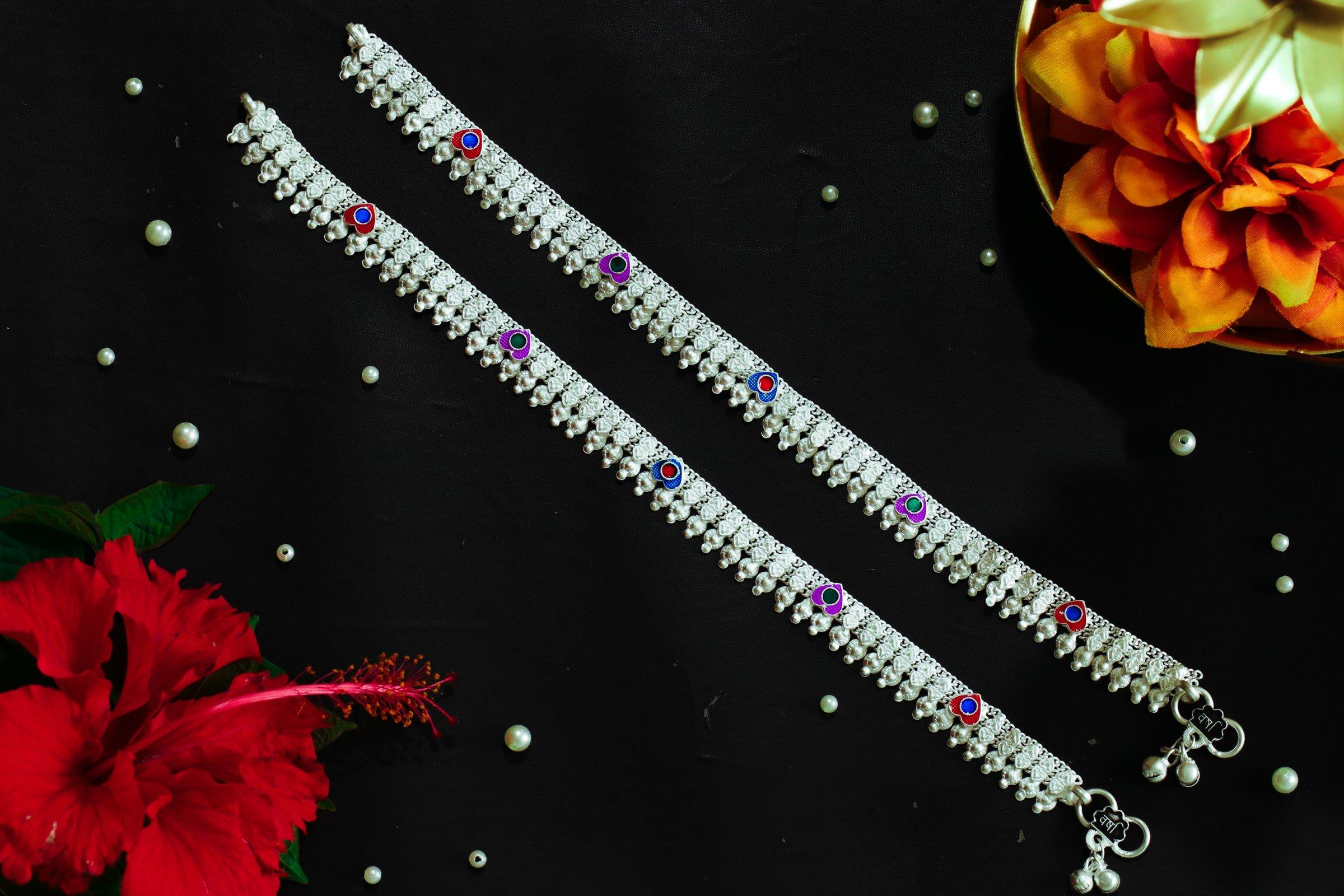 Varsha Silver-Look Payal AN-V-152