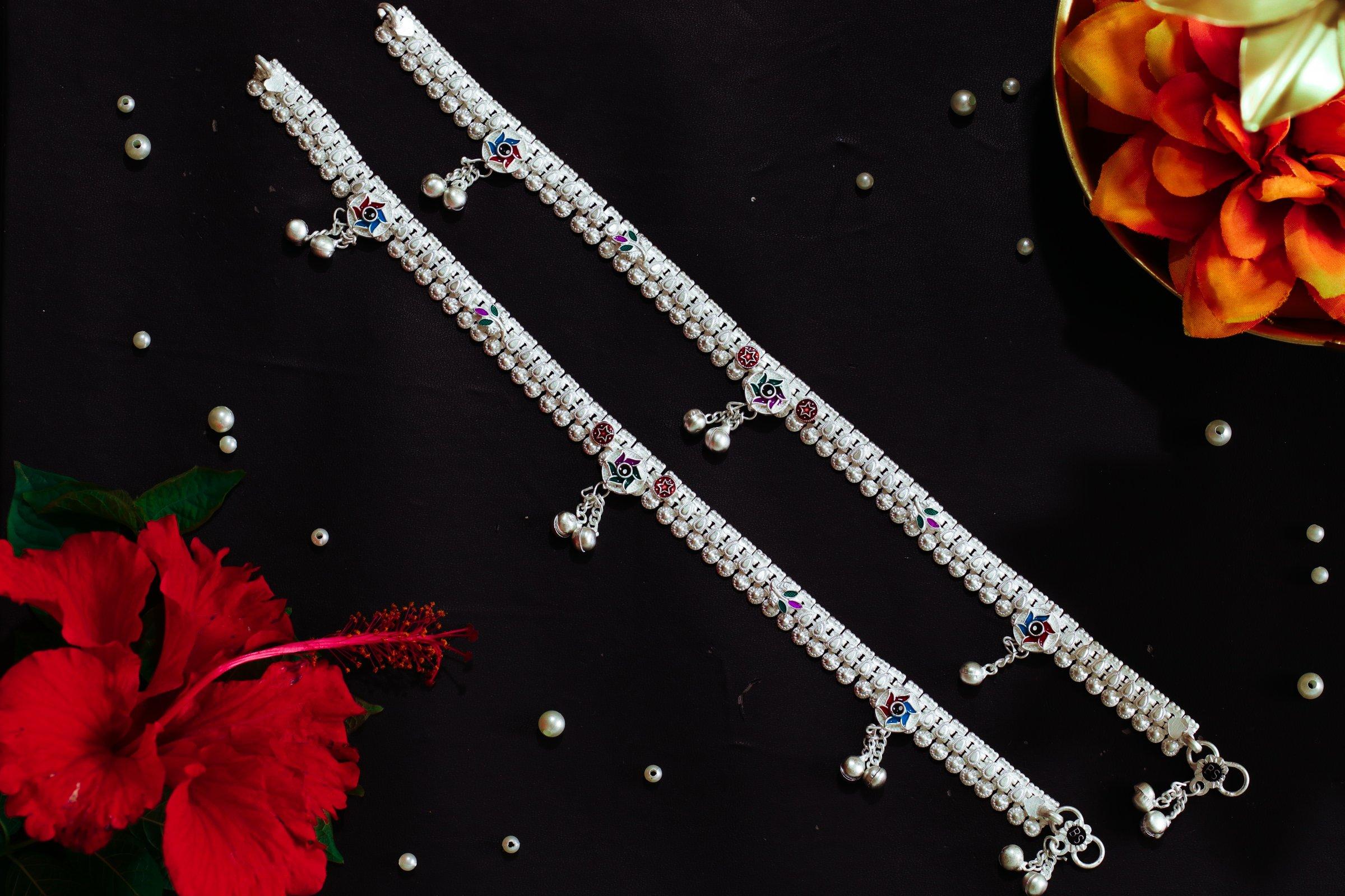 Varsha Silver-Look Payal AN-V-146