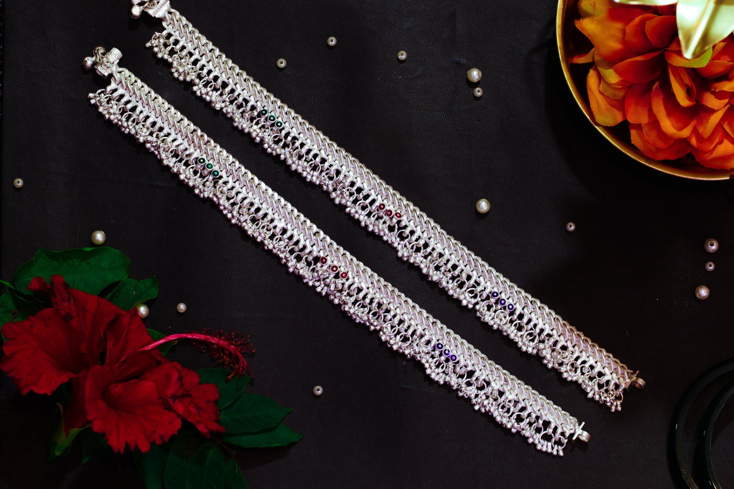 Varsha Silver-Look Payal AN-V-183