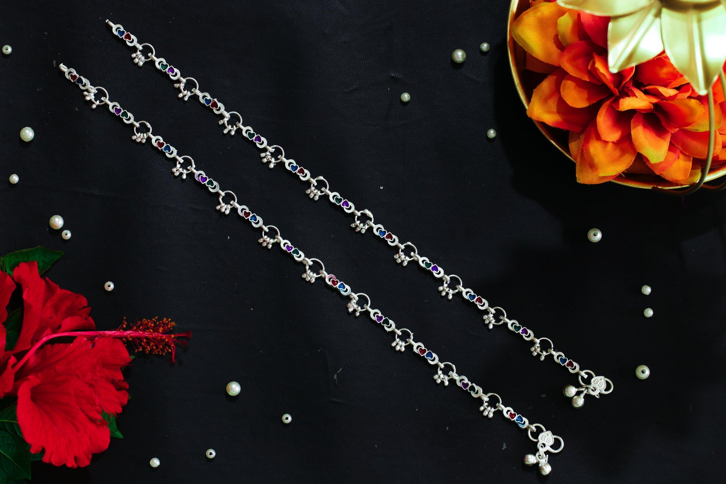 Varsha Silver-Look Payal AN-V-115
