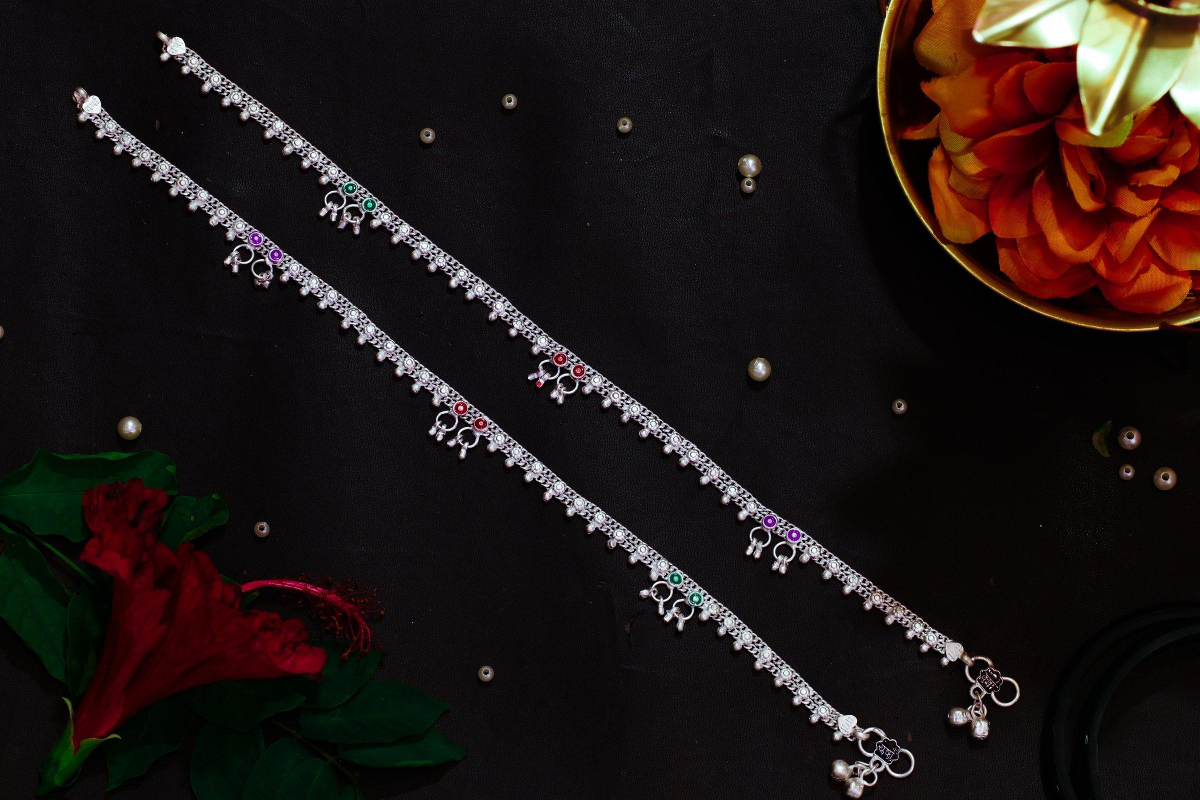 Varsha Silver-Look Payal AN-V-122