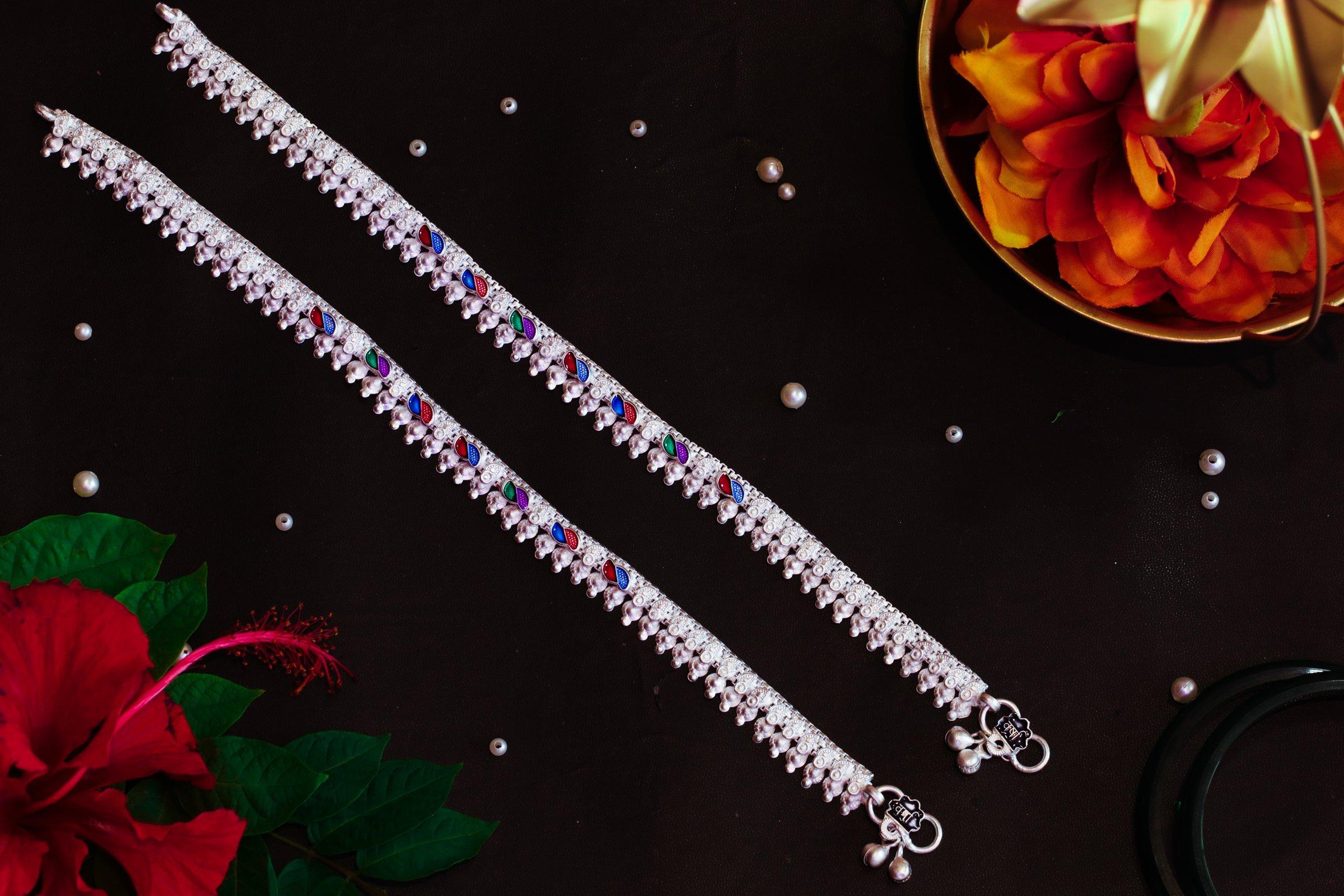 Varsha Silver-Look Payal AN-V-135