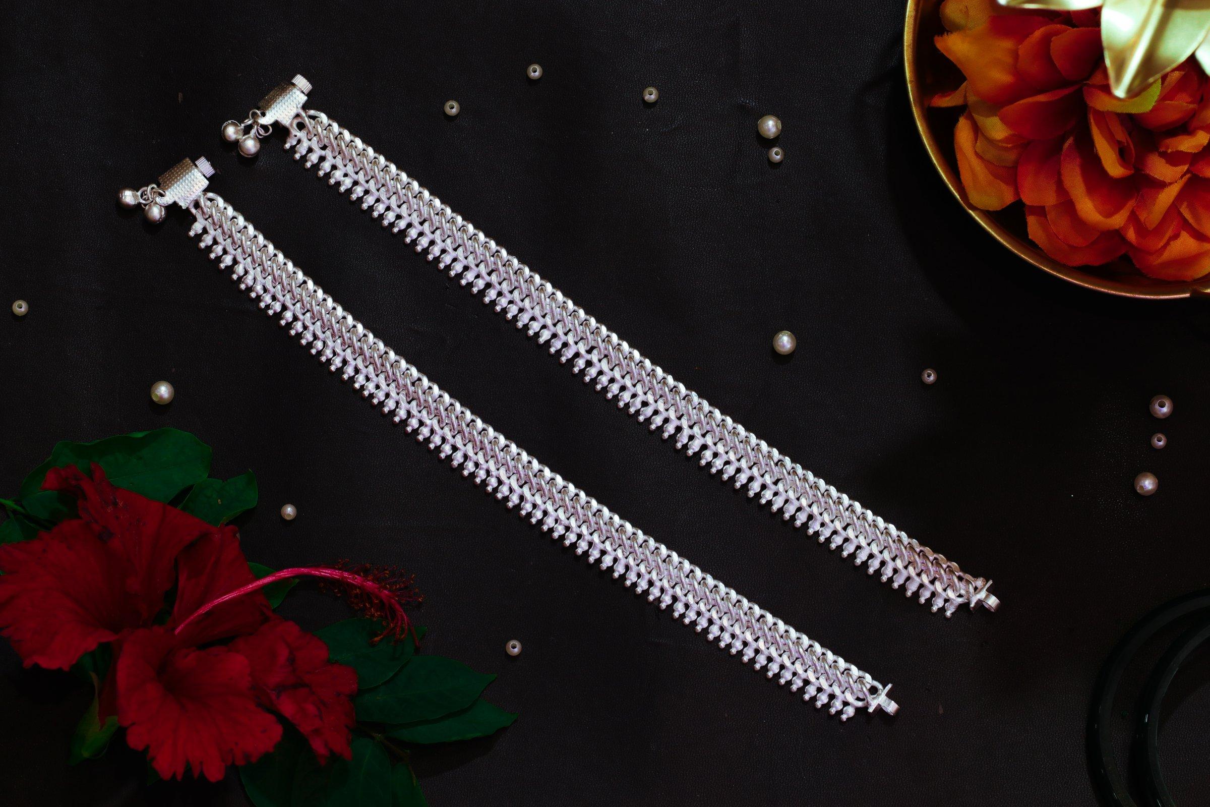 Varsha Silver-Look Payal AN-V-180