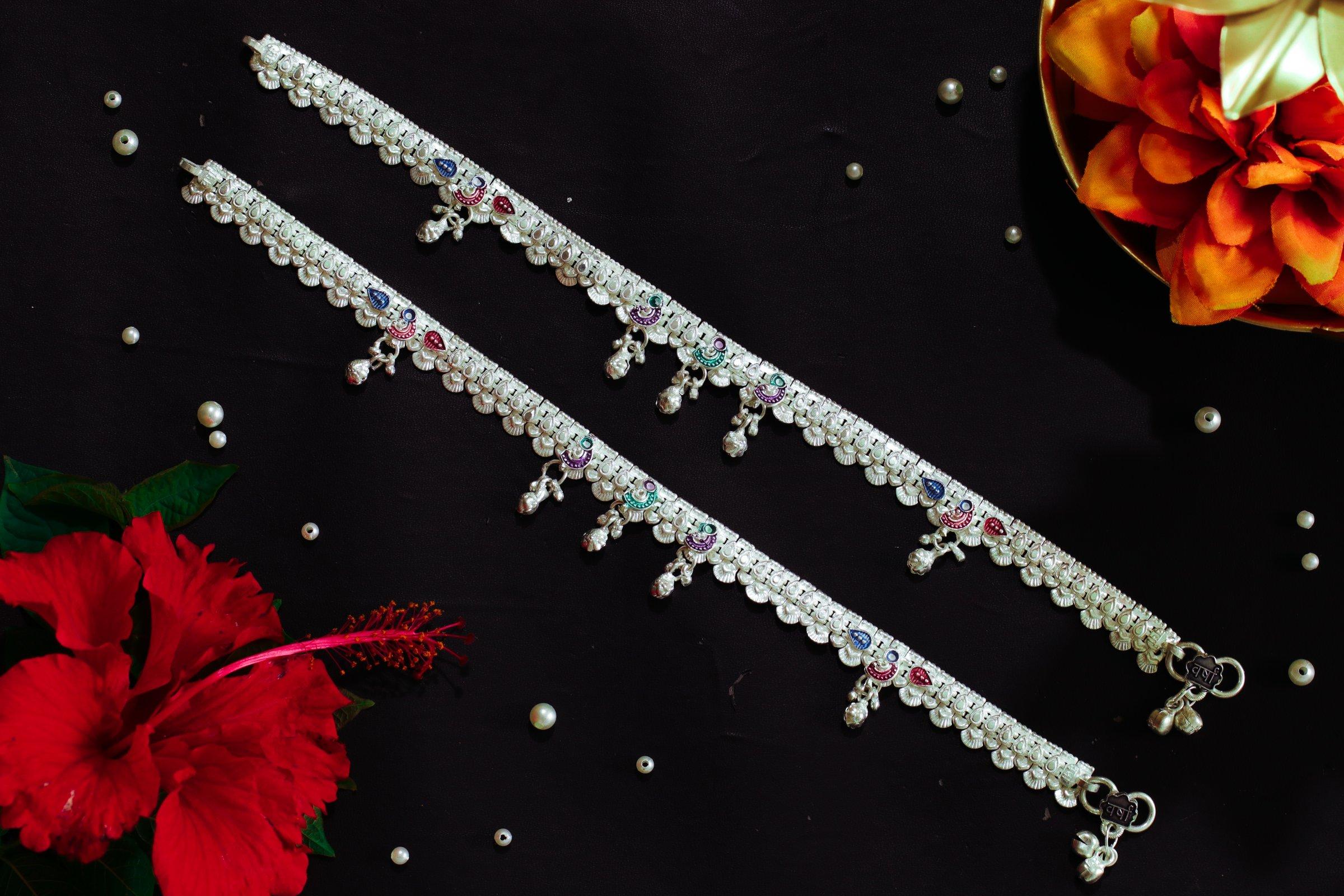 Varsha Silver-Look Payal AN-V-161