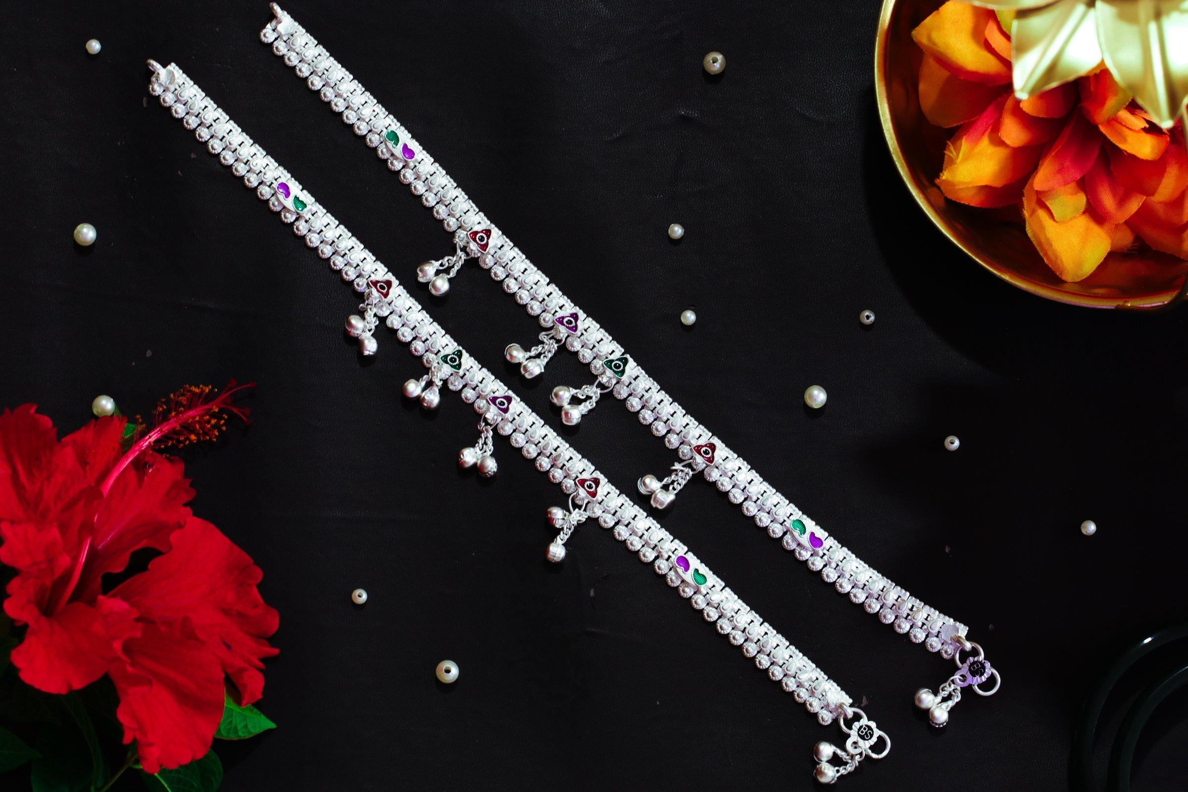 Varsha Silver-Look Payal AN-V-157