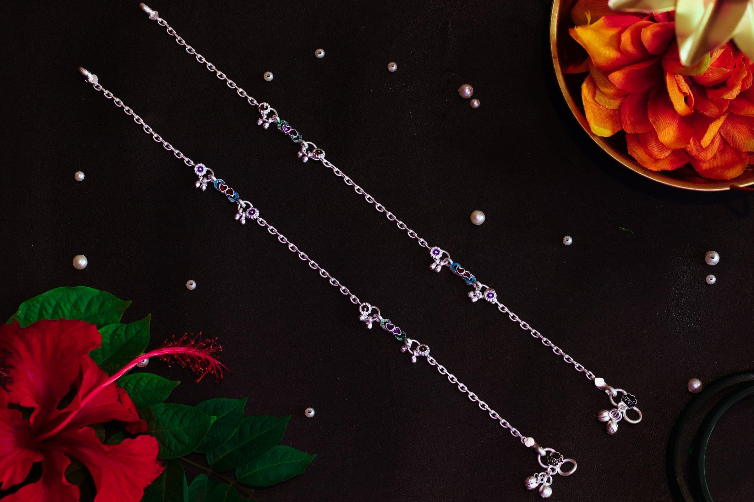 Varsha Silver-Look Payal AN-V-107