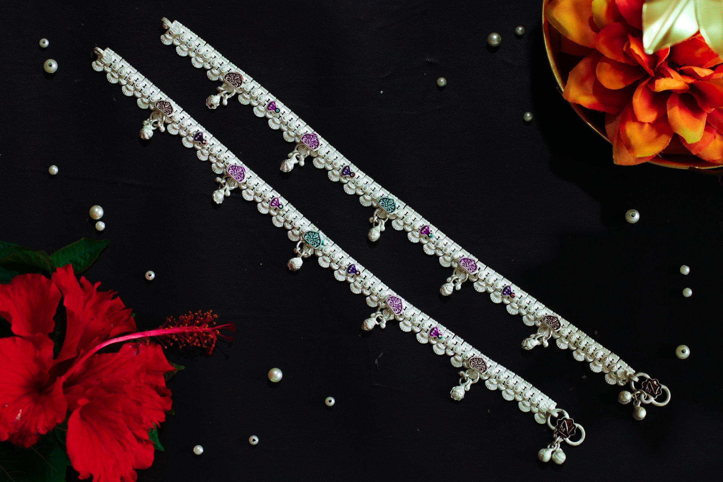 Varsha Silver-Look Payal AN-V-151