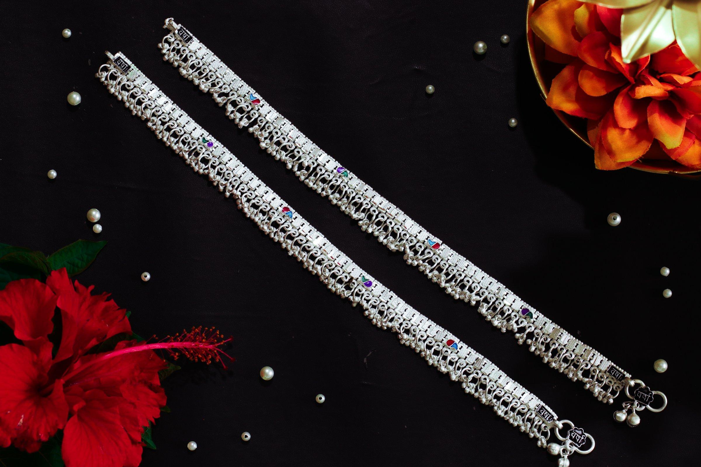 Varsha Silver-Look Payal AN-V-172