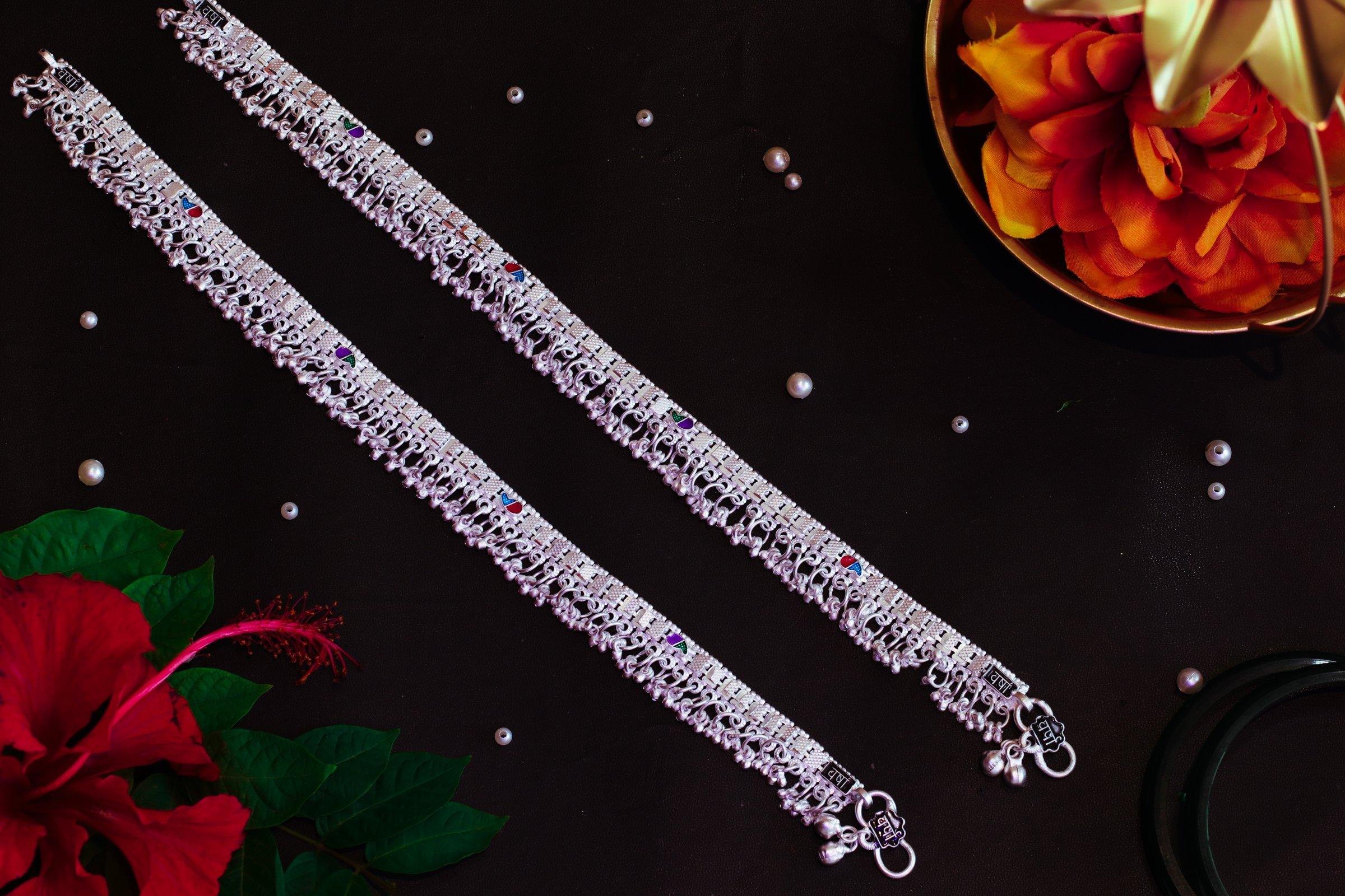 Varsha Silver-Look Payal AN-V-174