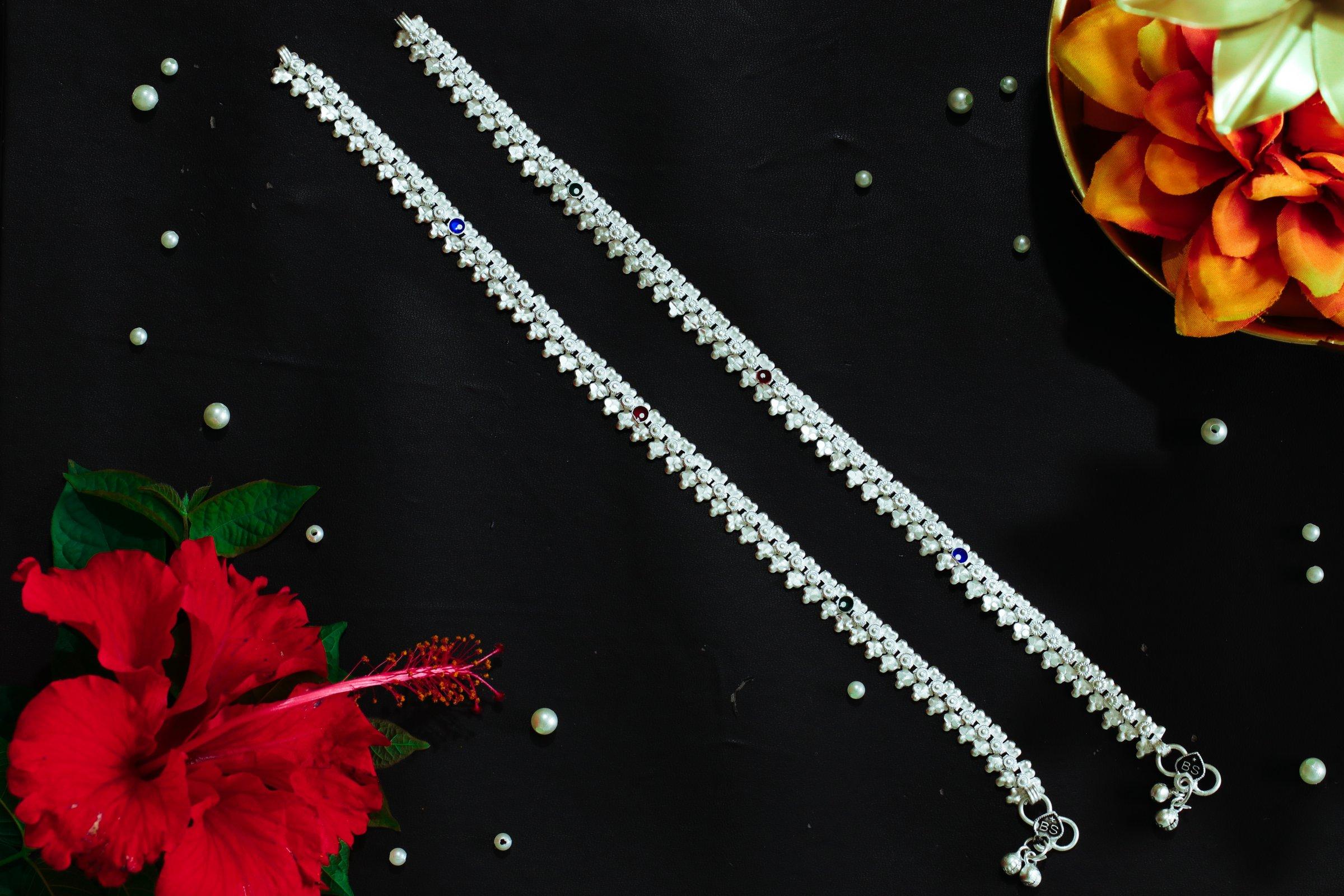 Varsha Silver-Look Payal AN-V-127