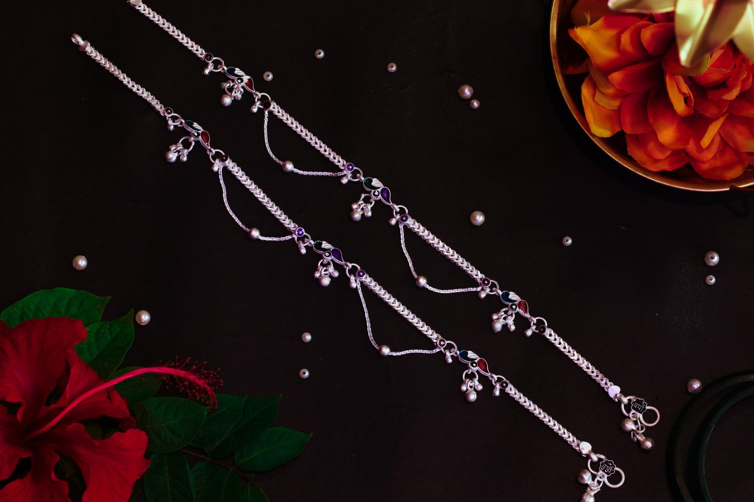 Varsha Silver-Look Payal AN-V-125