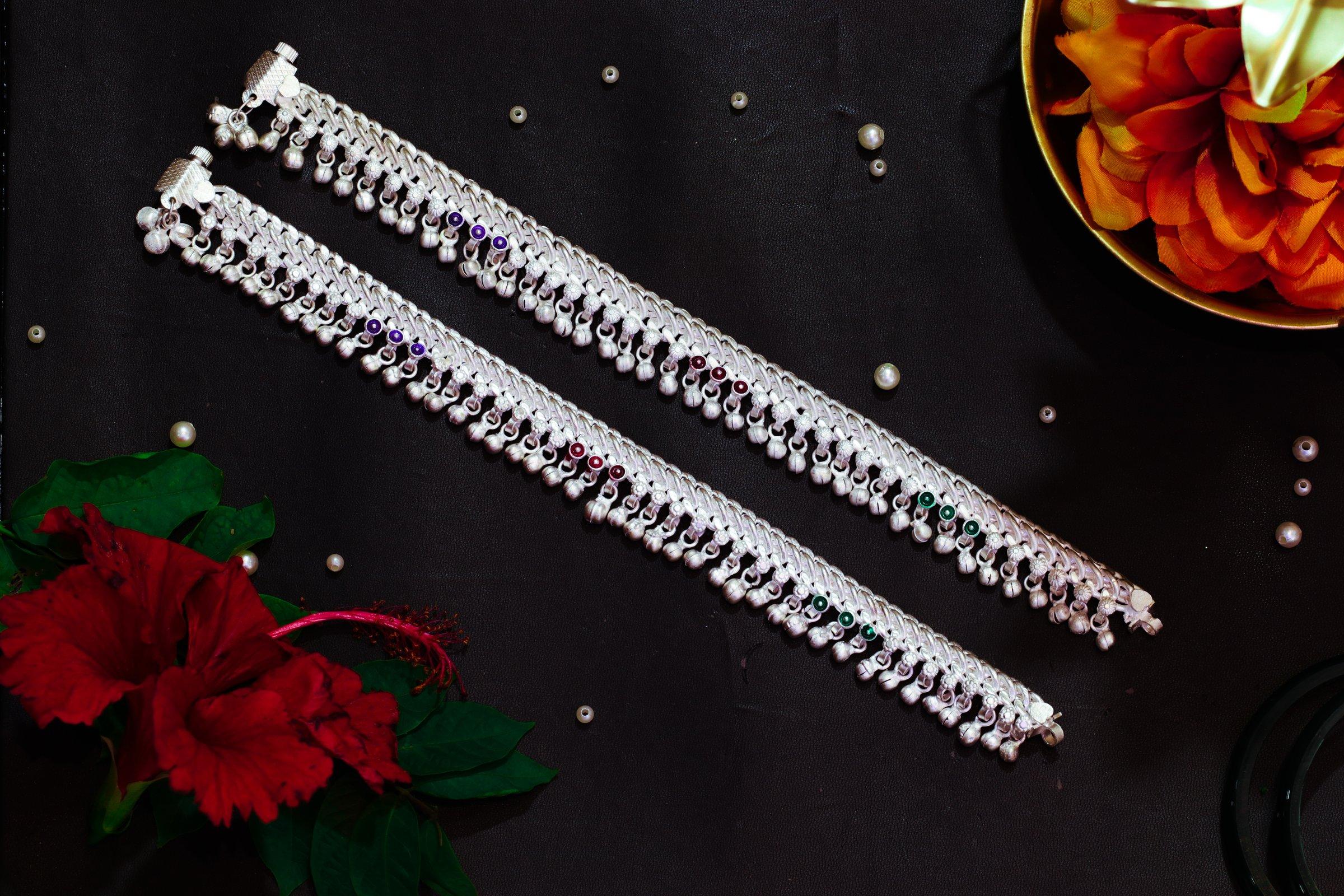 Varsha Silver-Look Payal AN-V-181