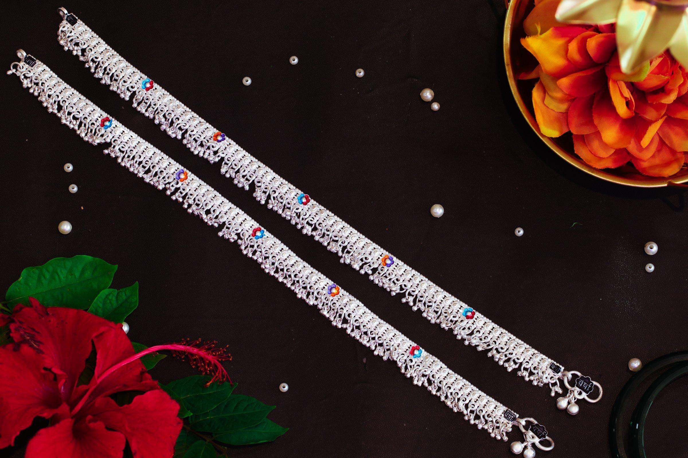 Varsha Silver-Look Payal AN-V-171