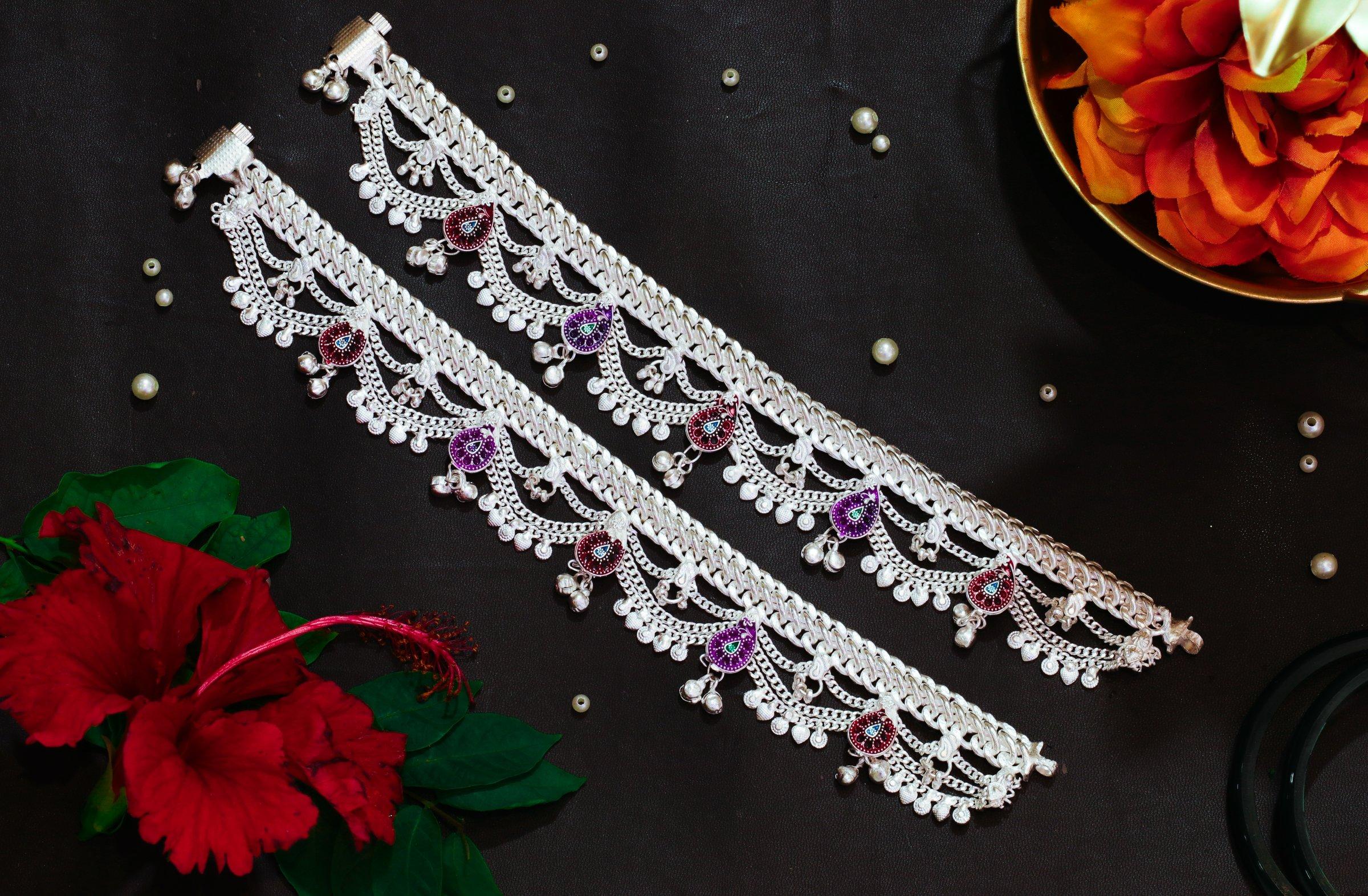Varsha Silver-Look Payal AN-V-184