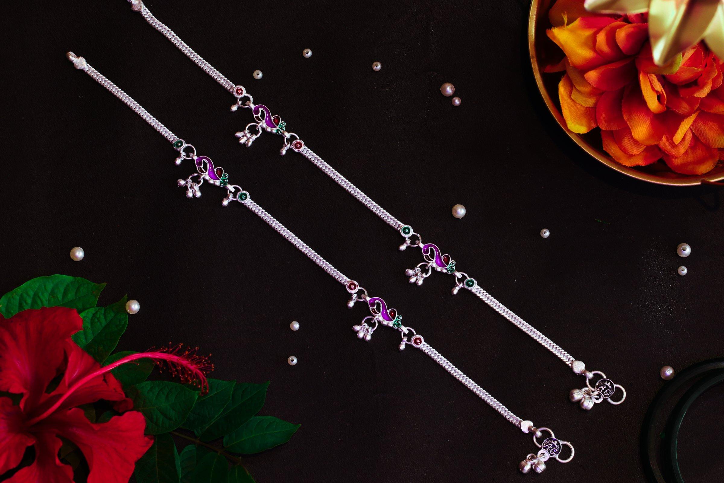 Varsha Silver-Look Payal AN-V-114