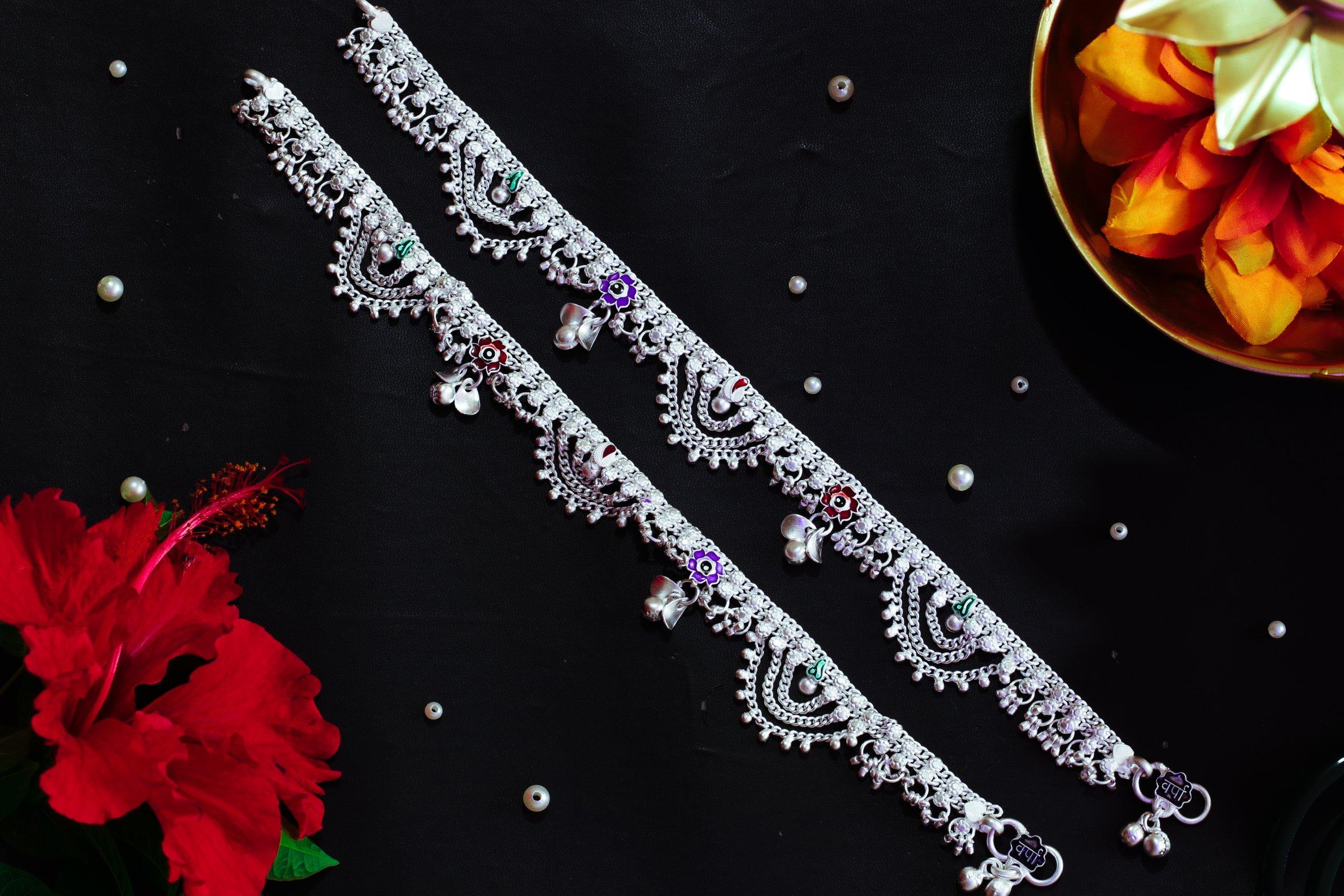Varsha Silver-Look Payal AN-V-175