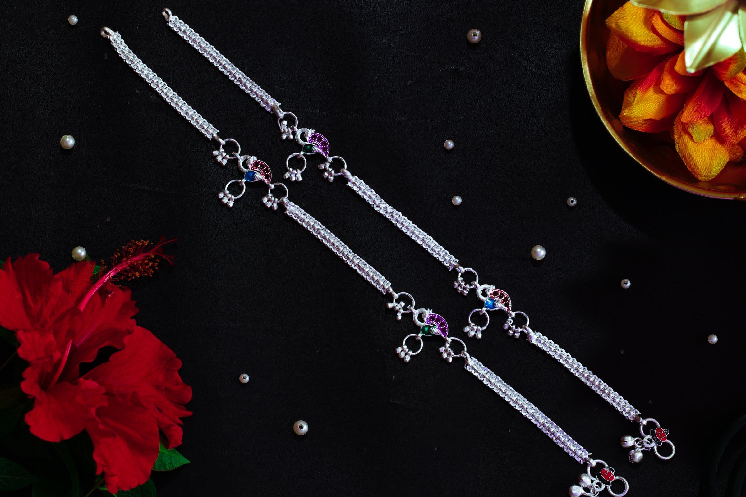 Varsha Silver-Look Payal AN-V-118