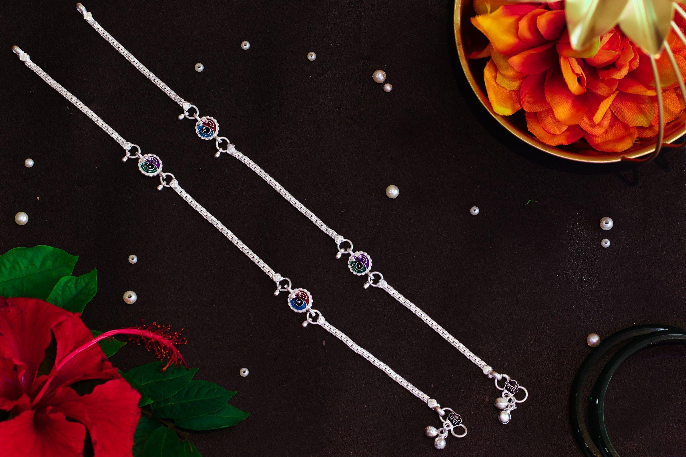 Varsha Silver-Look Payal AN-V-101