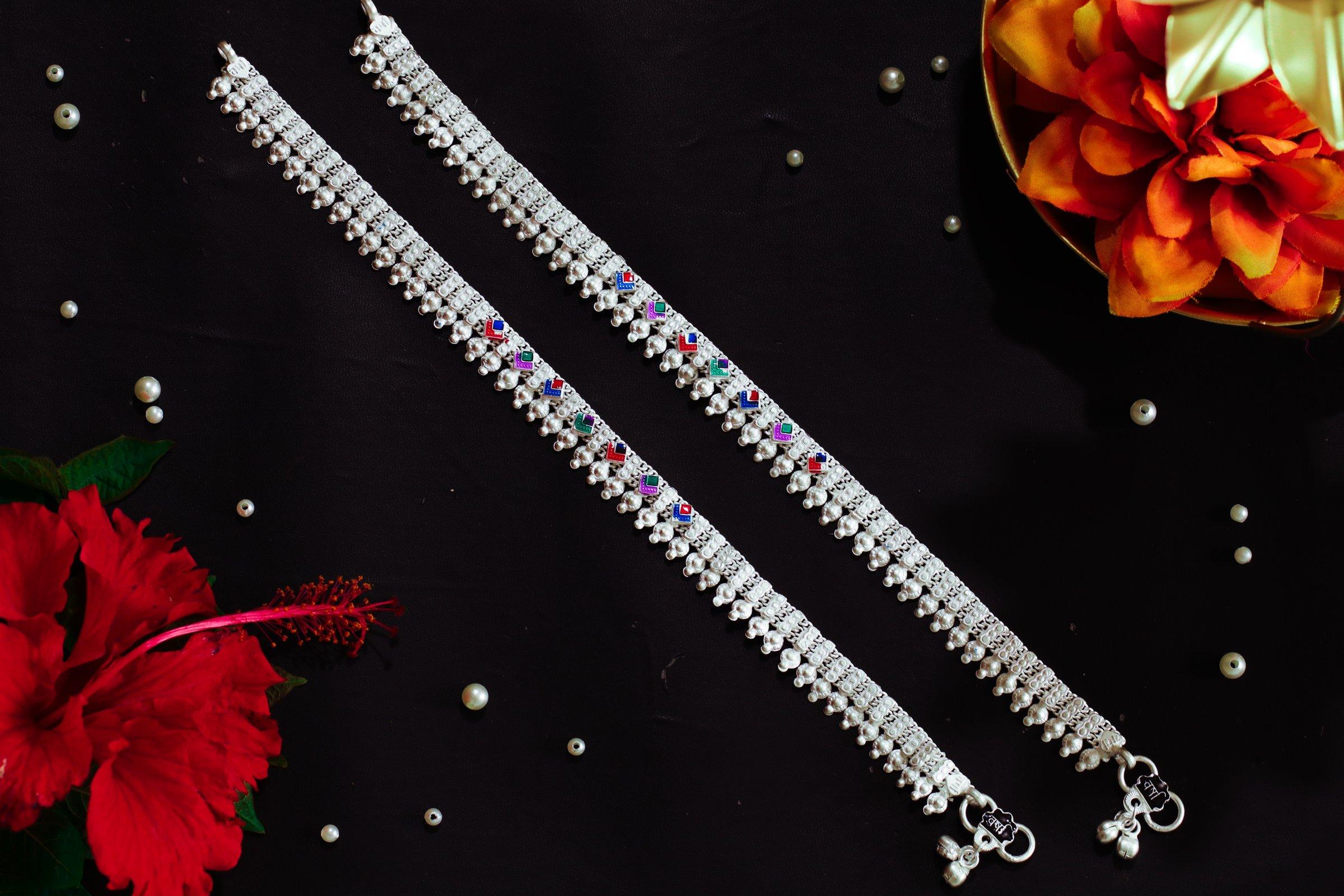 Varsha Silver-Look Payal AN-V-148