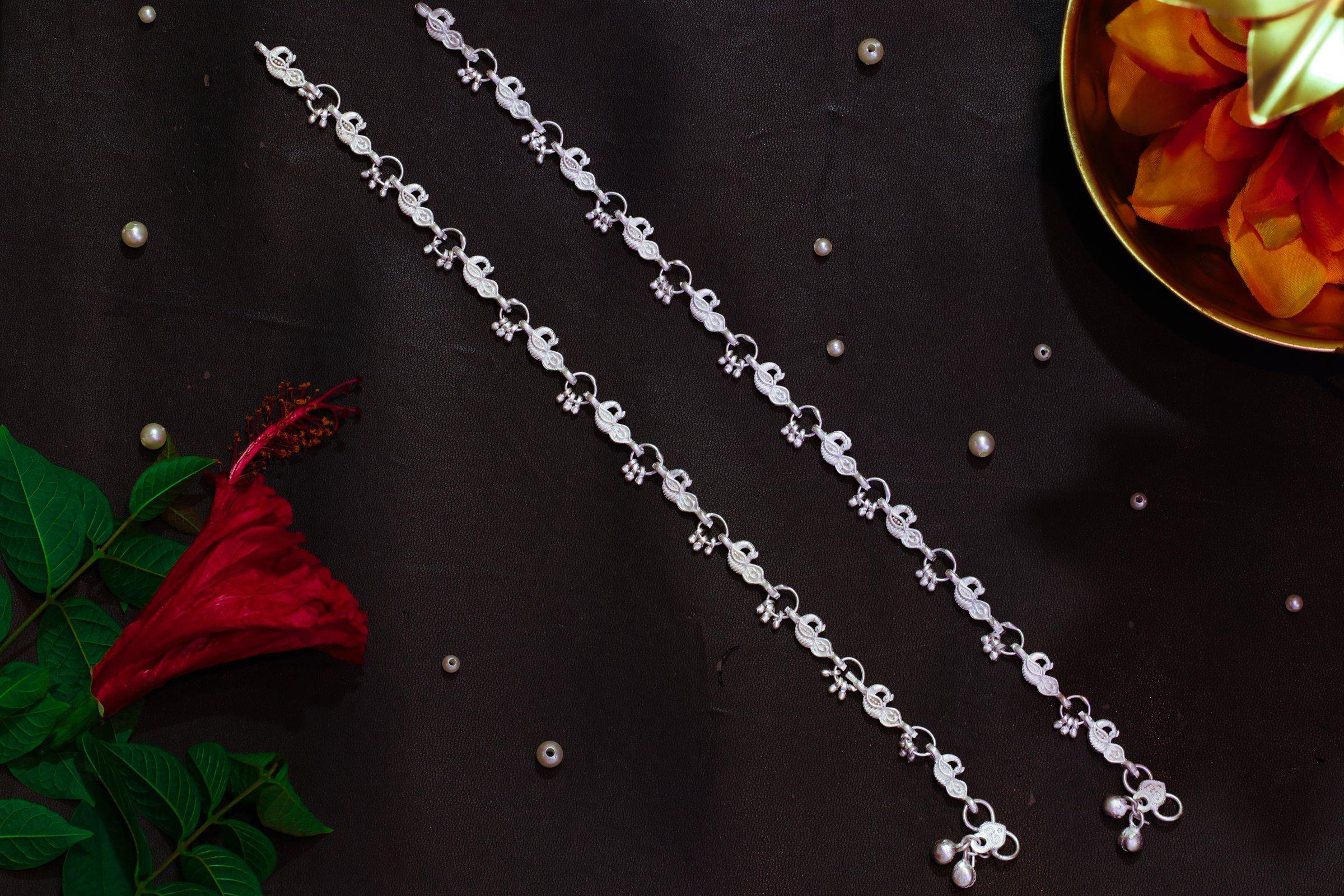 Varsha Silver-Look Payal AN-V-109