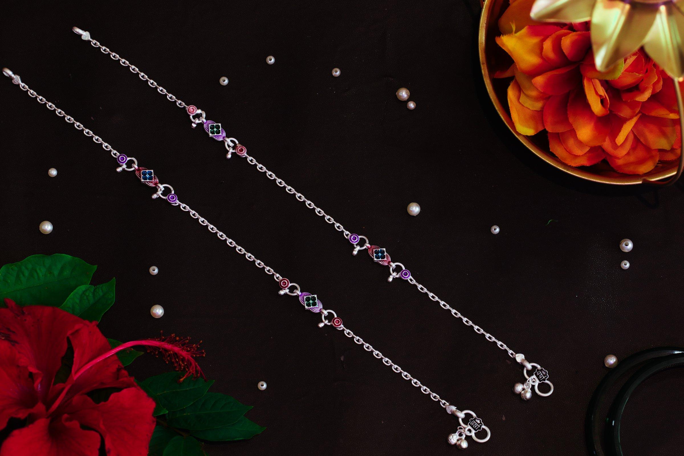Varsha Silver-Look Payal AN-V-102