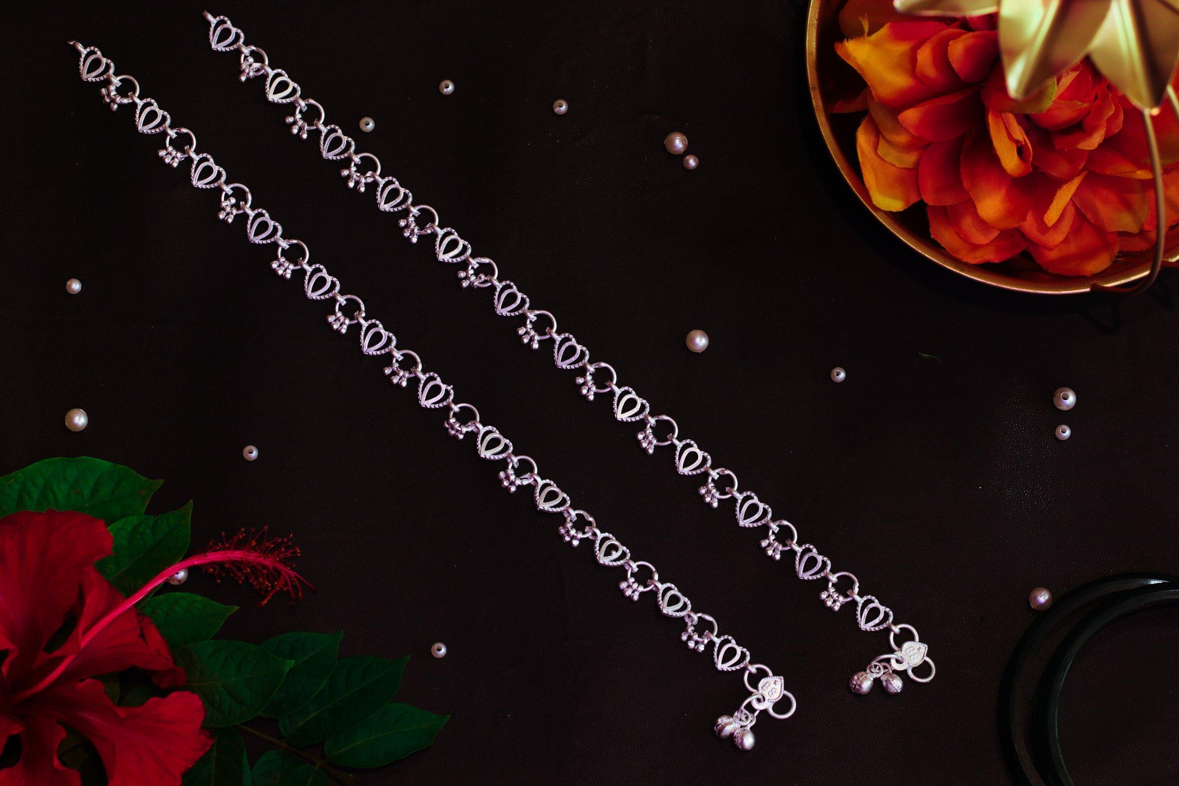 Varsha Silver-Look Payal AN-V-113
