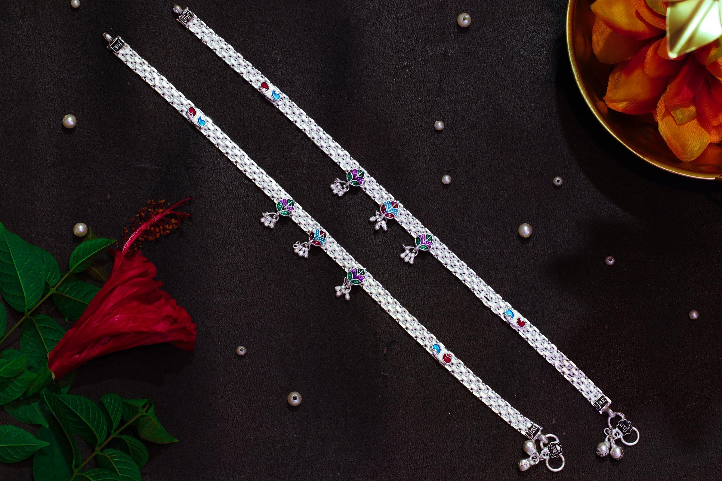 Varsha Silver-Look Payal AN-V-130