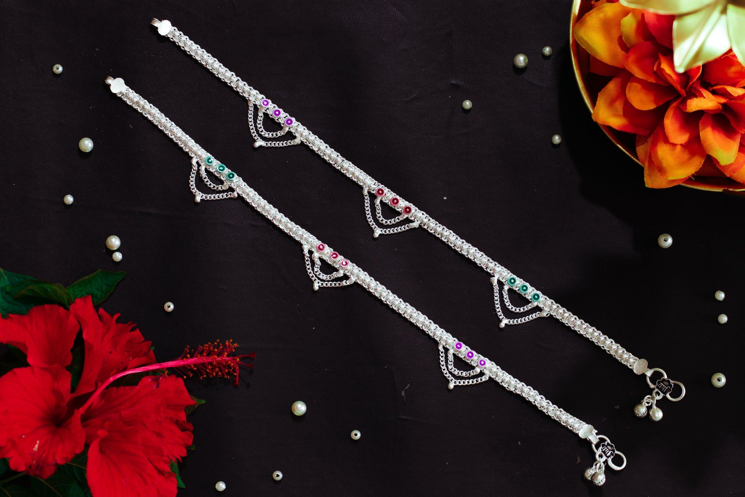 Varsha Silver-Look Payal AN-V-128
