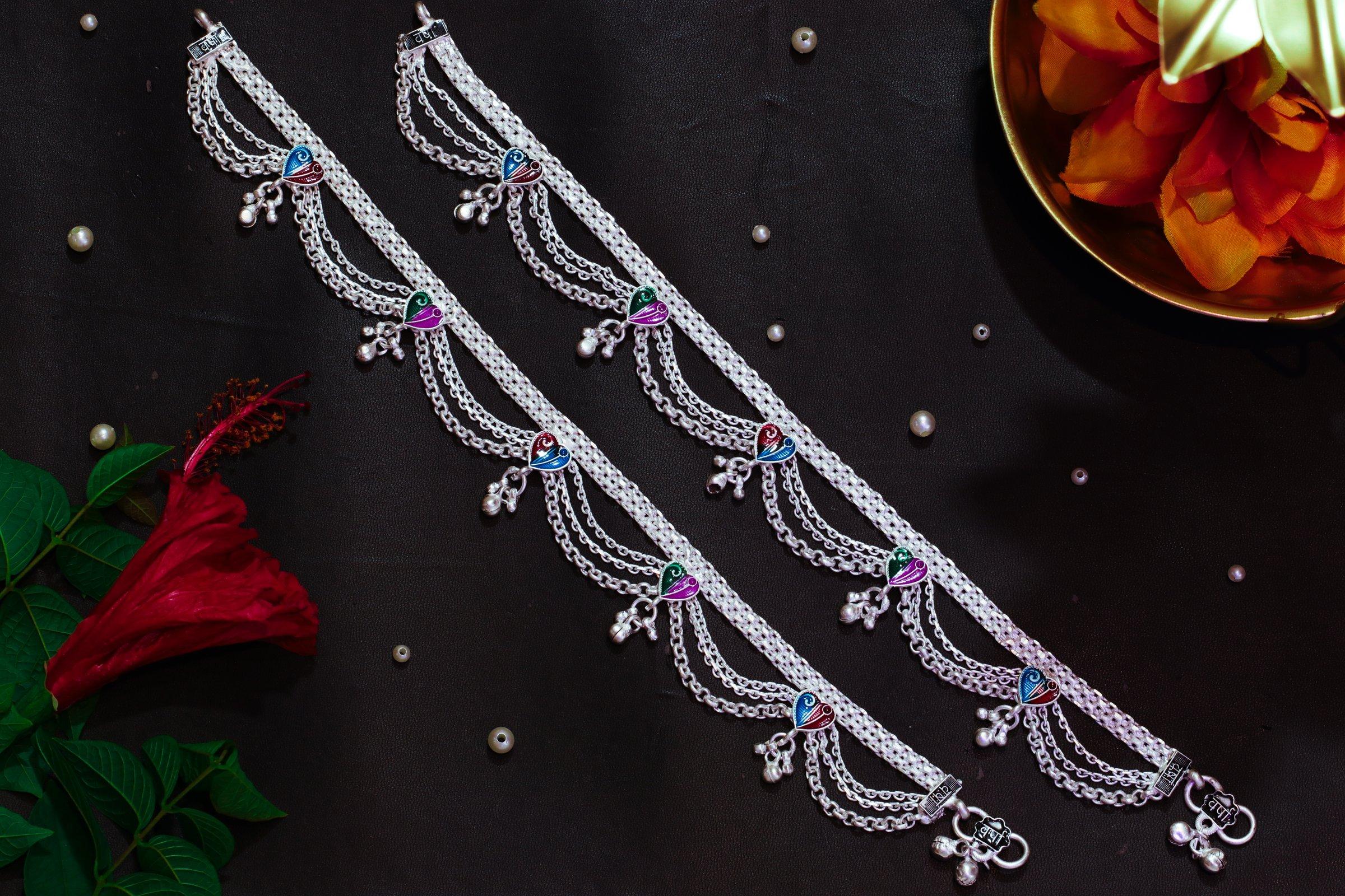 Varsha Silver-Look Payal AN-V-162