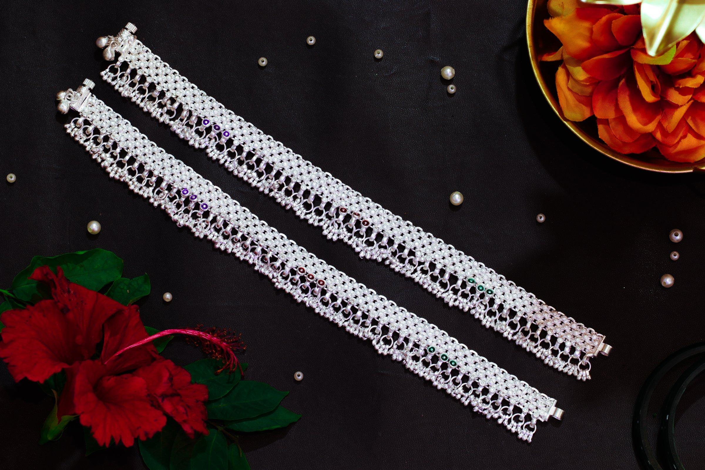 Varsha Silver-Look Payal AN-V-176