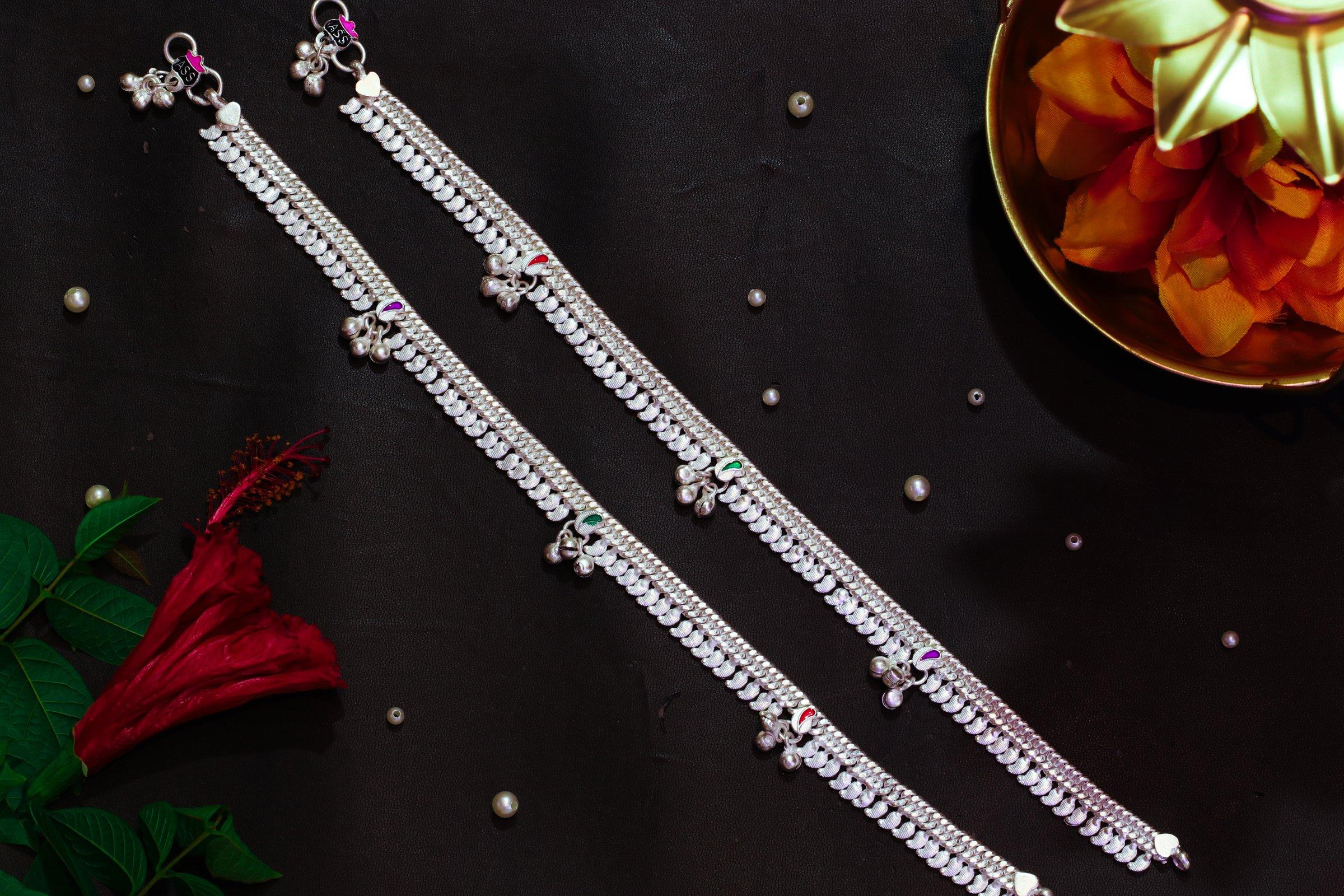 Varsha Silver-Look Payal AN-V-160