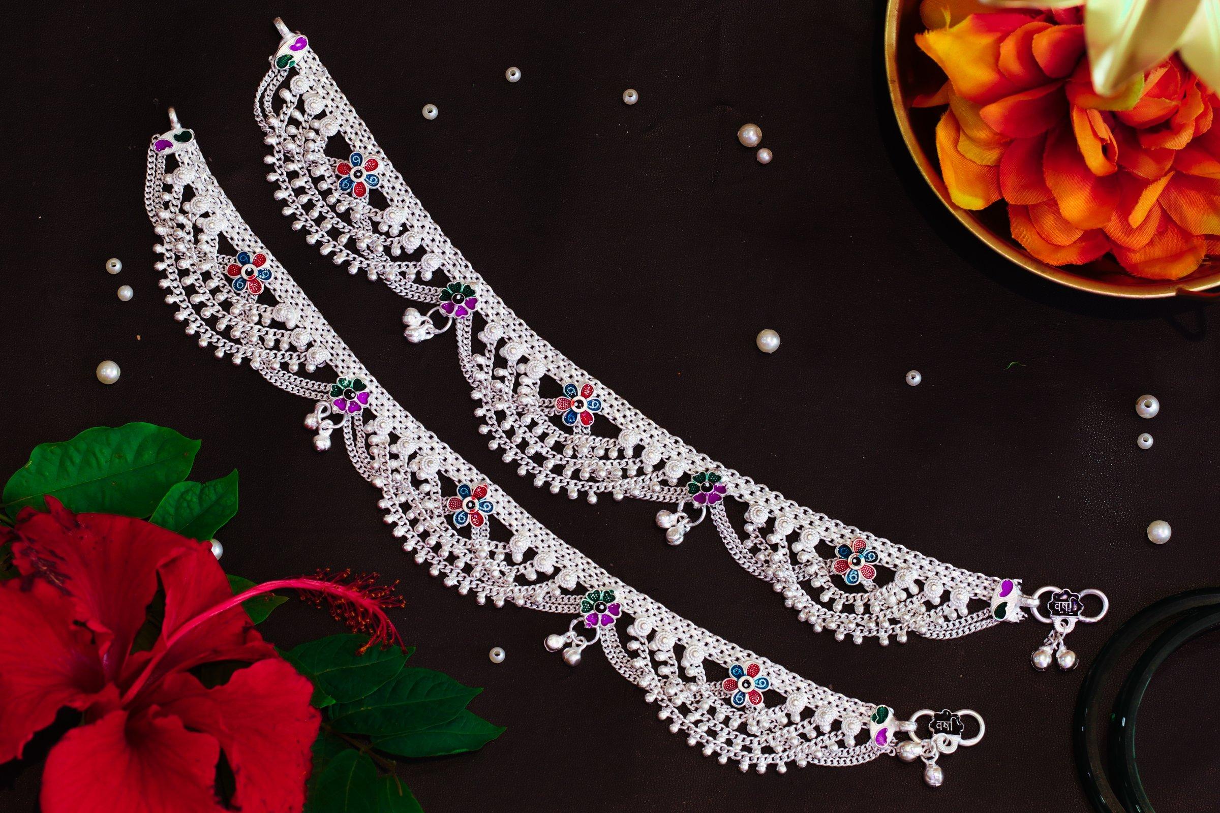 Varsha Silver-Look Payal AN-V-166