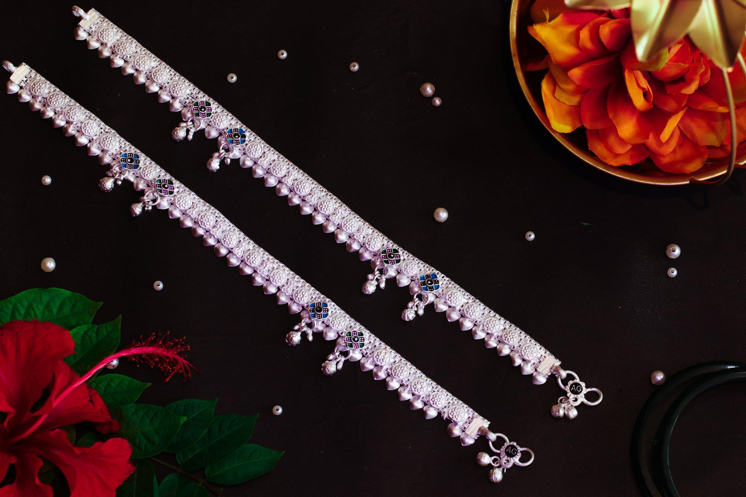 Varsha Silver-Look Payal AN-V-167