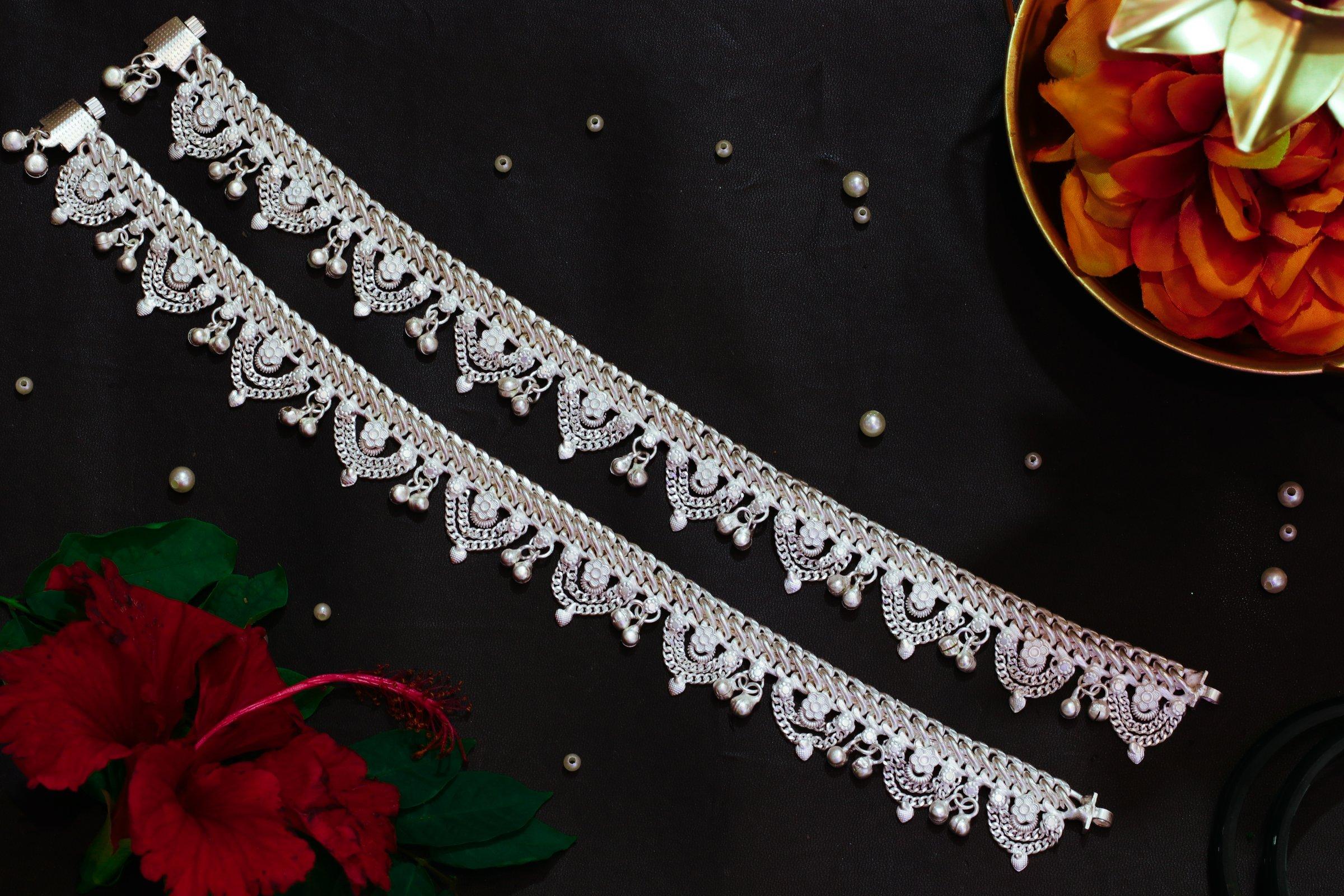 Varsha Silver-Look Payal AN-V-185