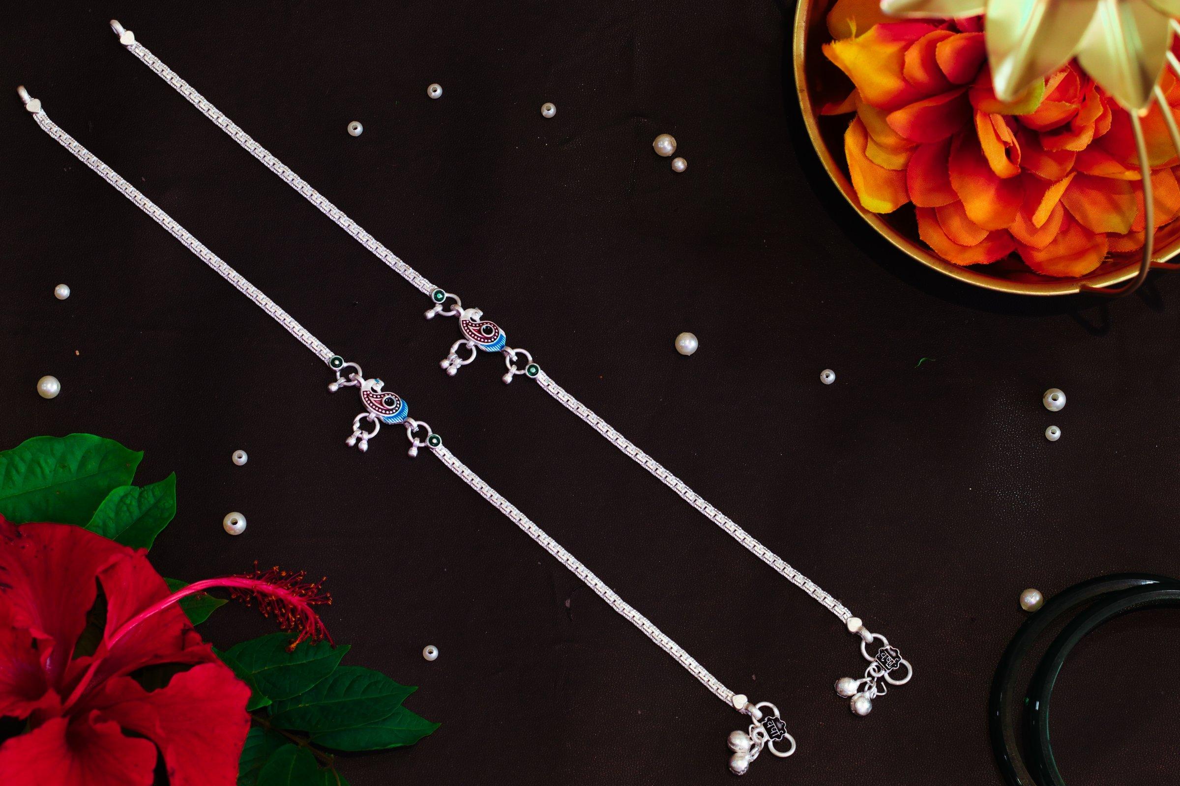 Varsha Silver-Look Payal AN-V-111