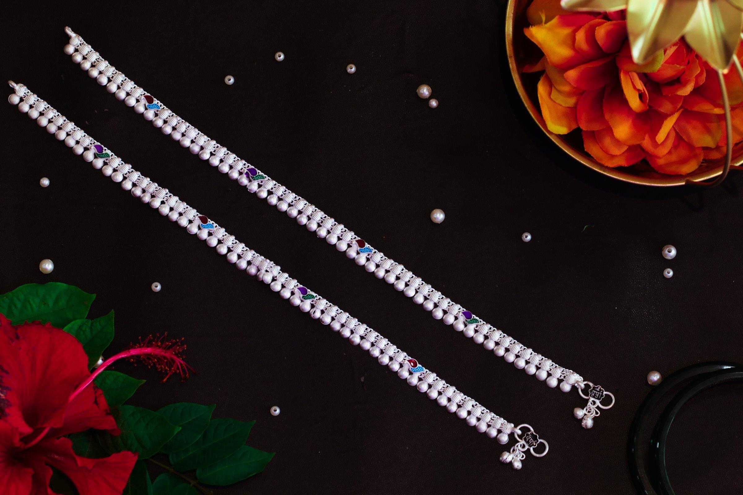 Varsha Silver-Look Payal AN-V-133