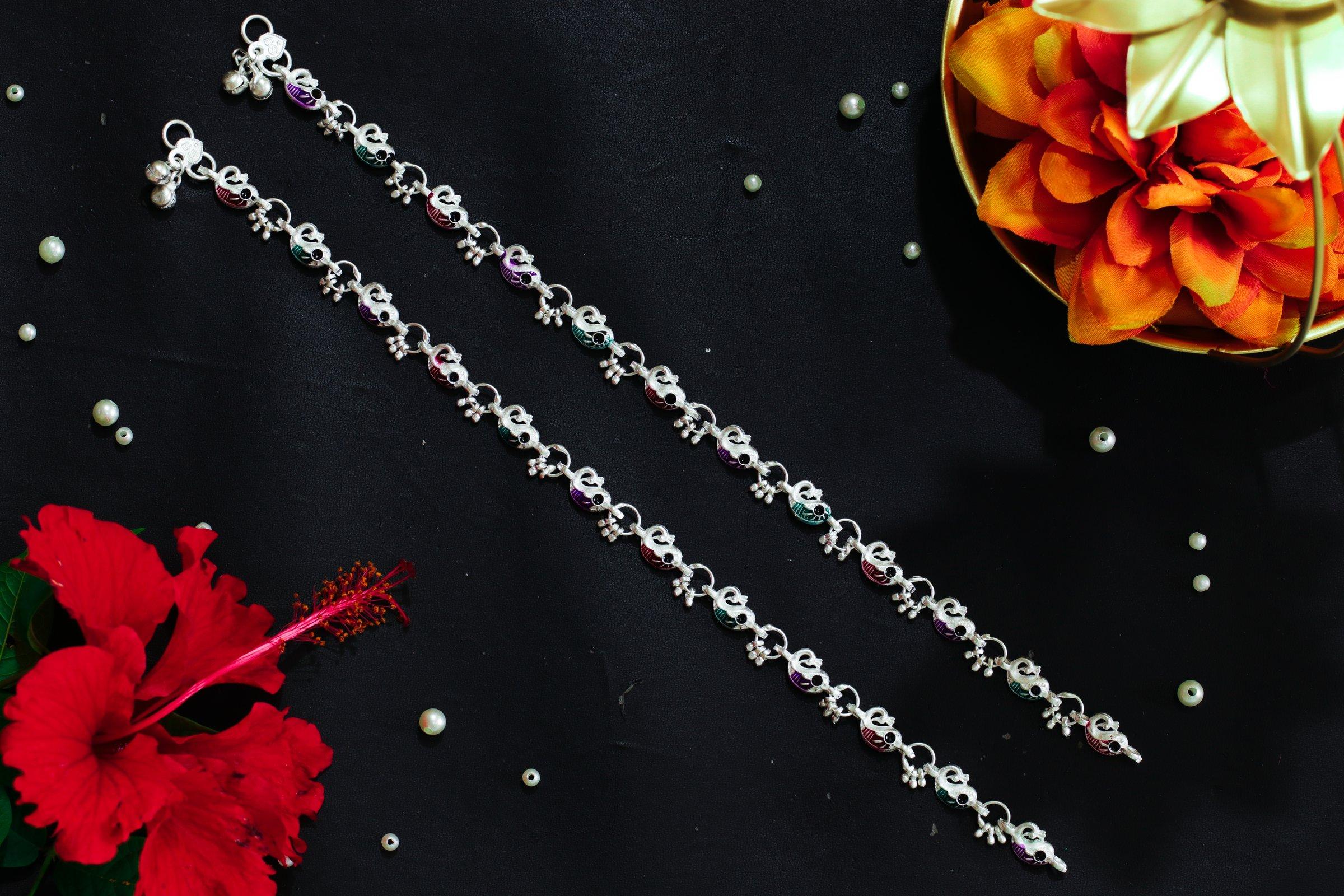 Varsha Silver-Look Payal AN-V-119