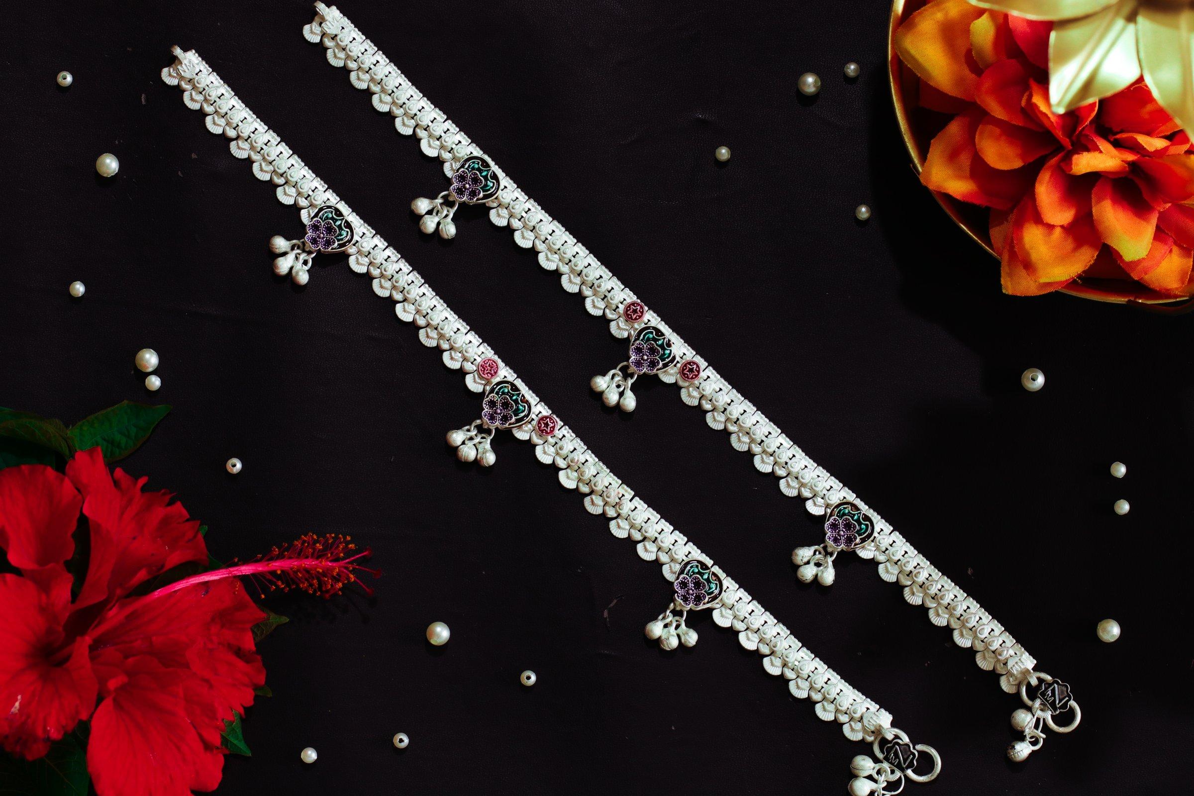 Varsha Silver-Look Payal AN-V-153