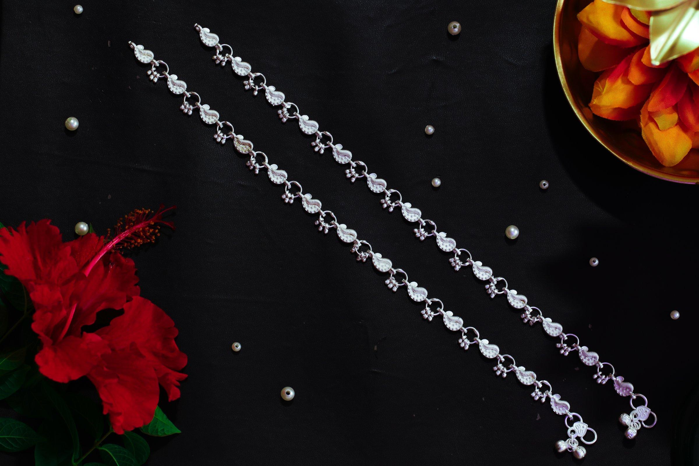 Varsha Silver-Look Payal AN-V-108