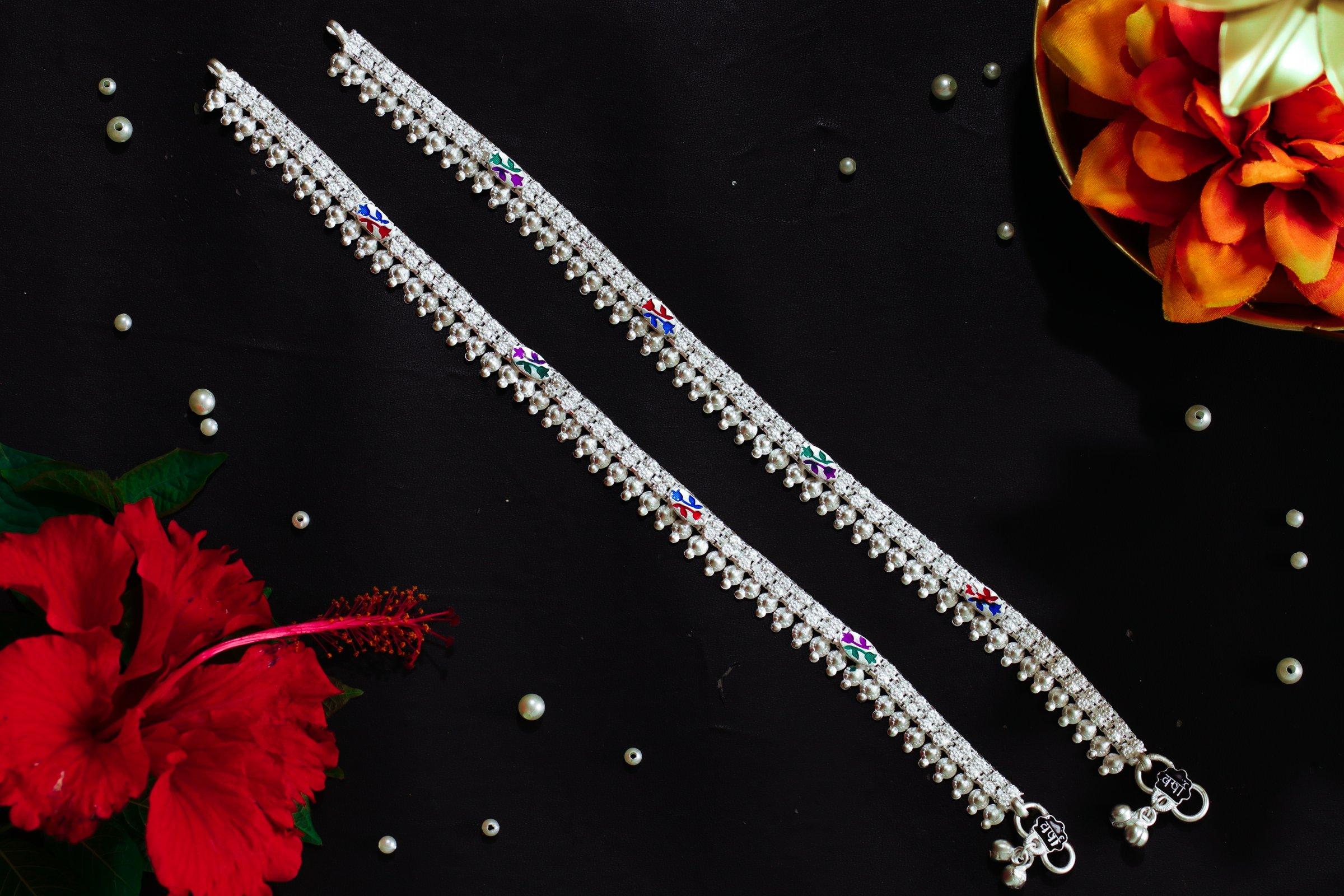 Varsha Silver-Look Payal AN-V-142