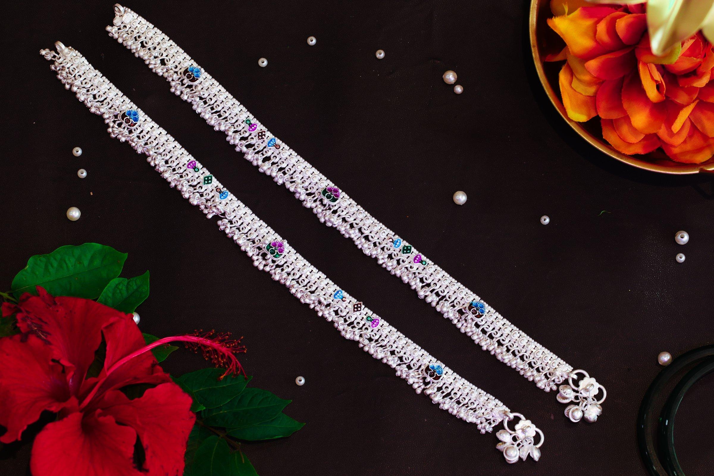 Varsha Silver-Look Payal AN-V-170