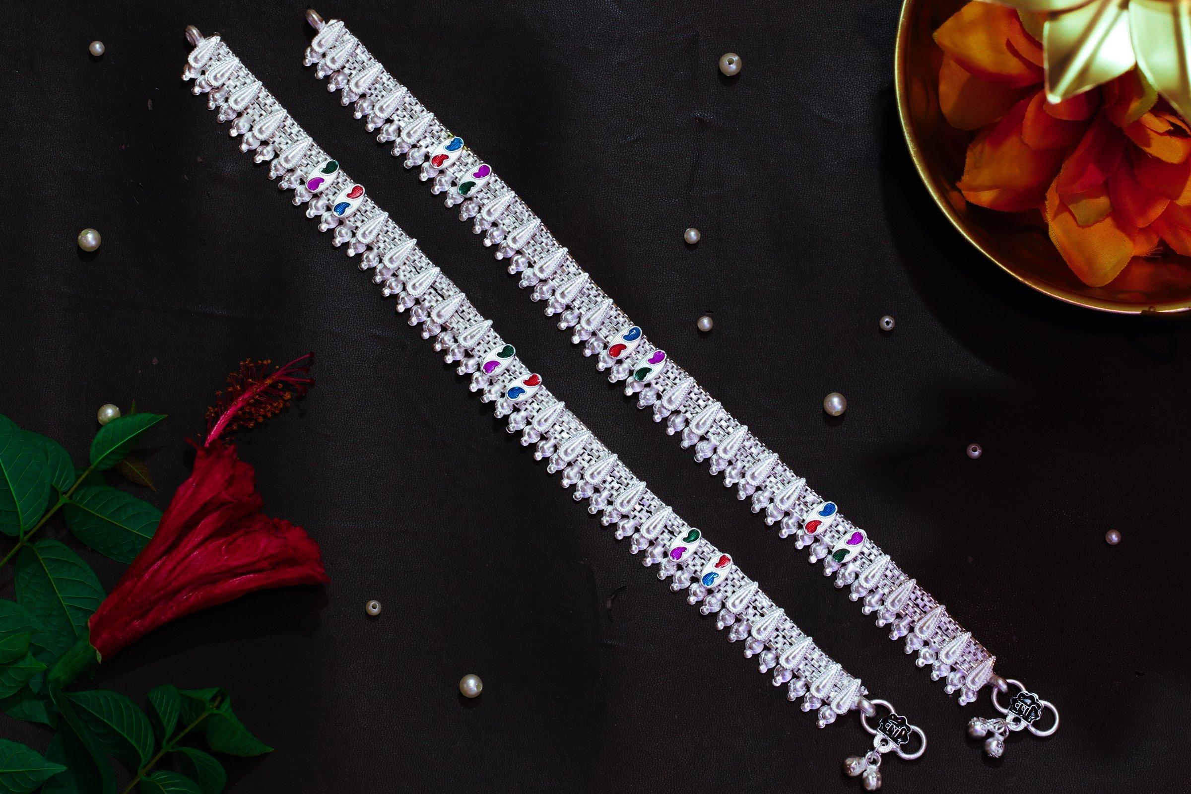 Varsha Silver-Look Payal AN-V-165