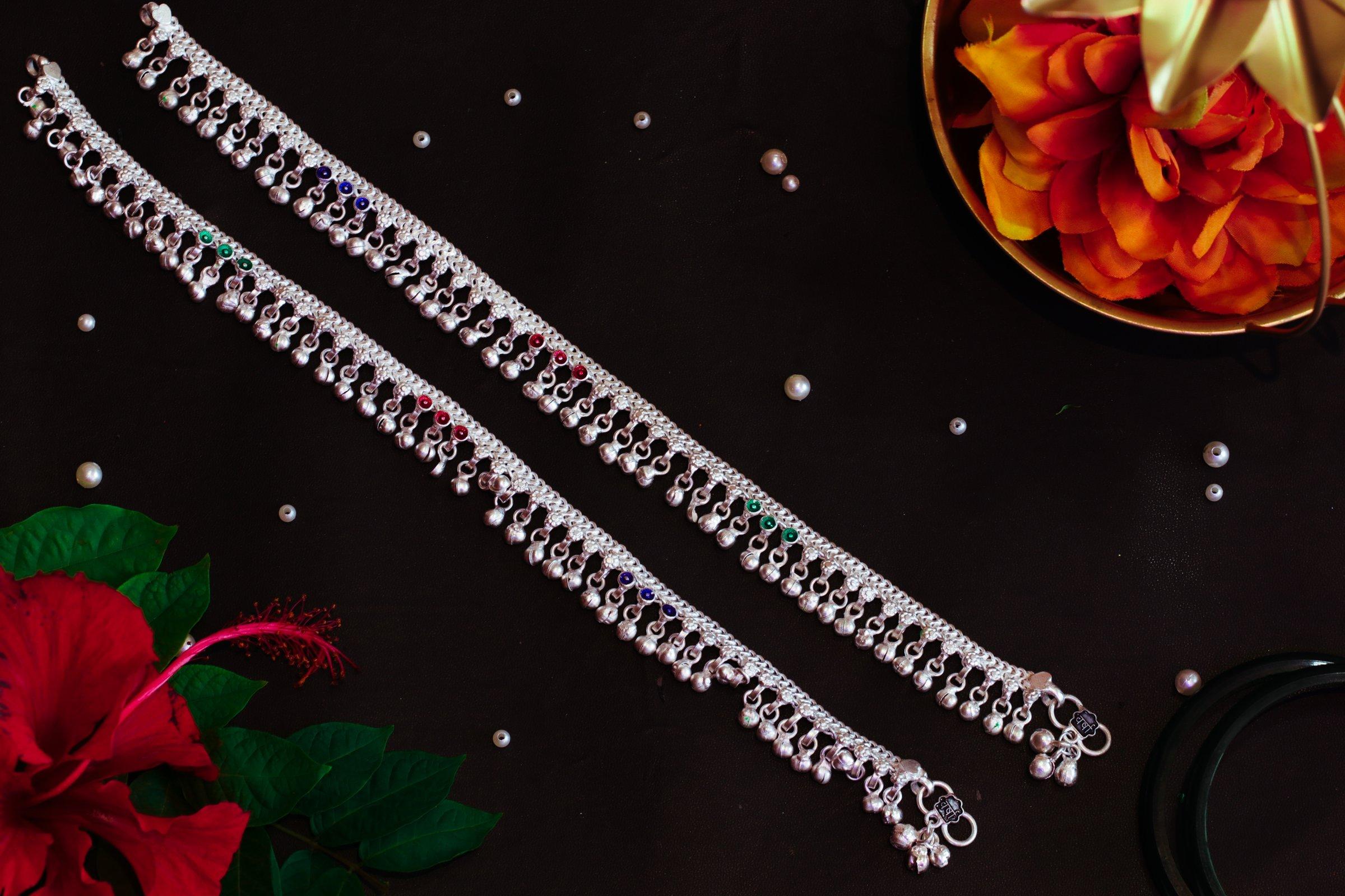 Varsha Silver-Look Payal AN-V-173