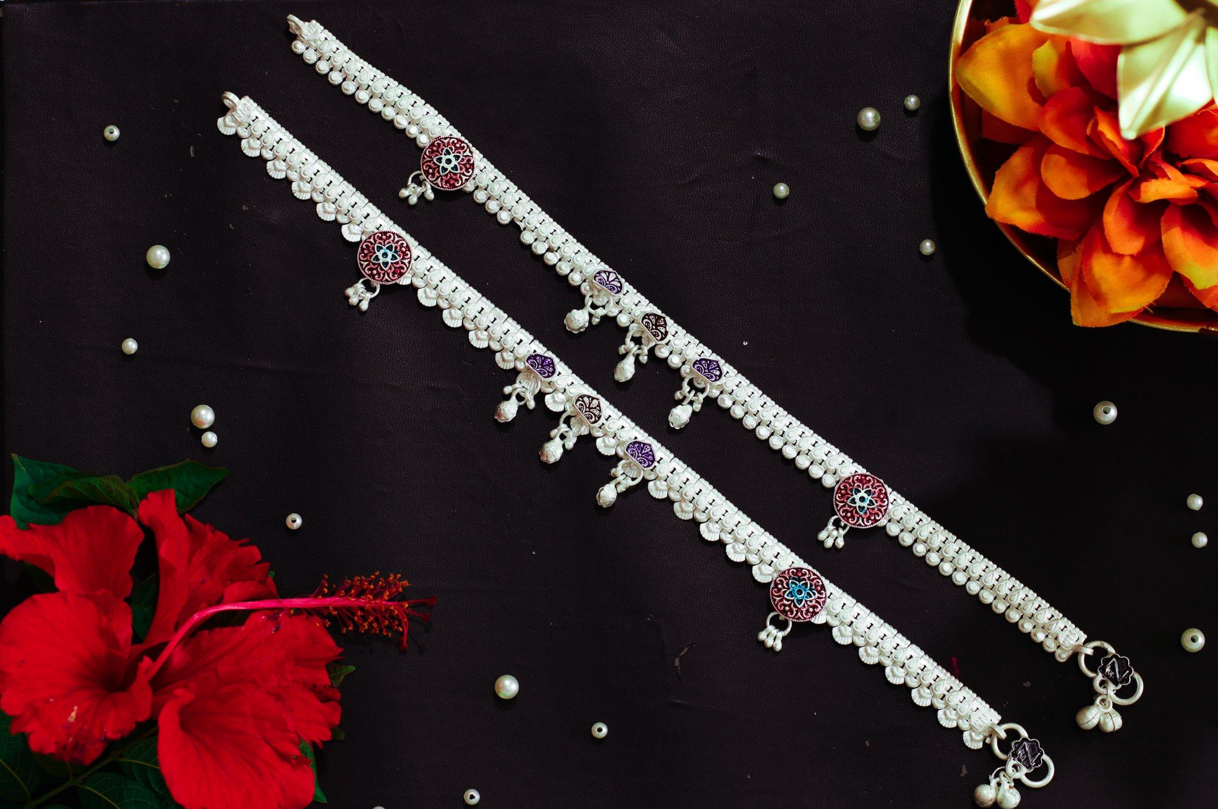 Varsha Silver-Look Payal AN-V-163
