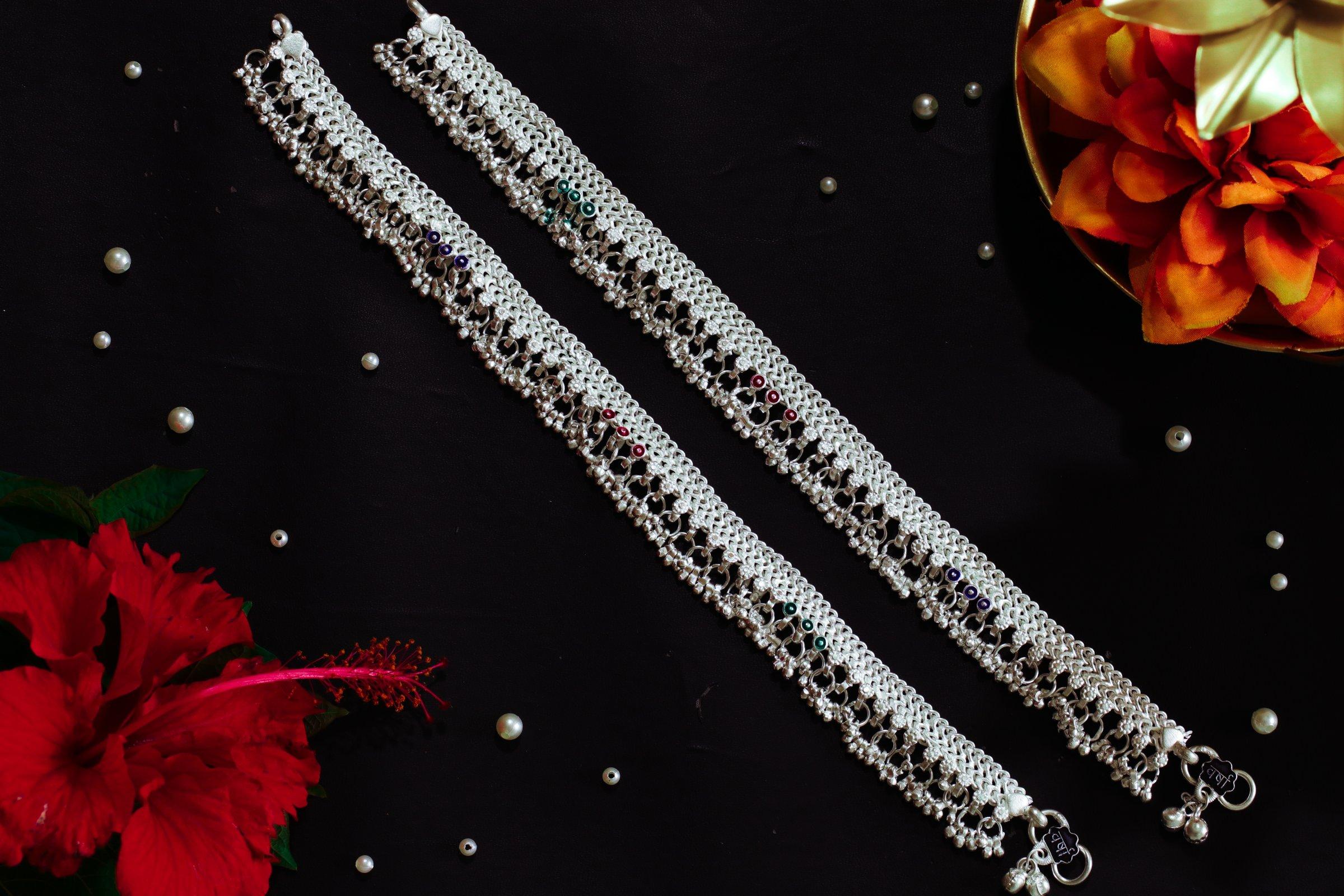 Varsha Silver-Look Payal AN-V-178