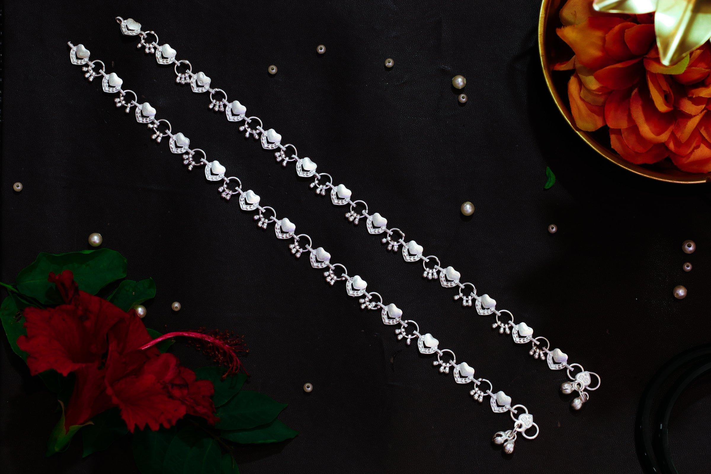 Varsha Silver-Look Payal AN-V-110