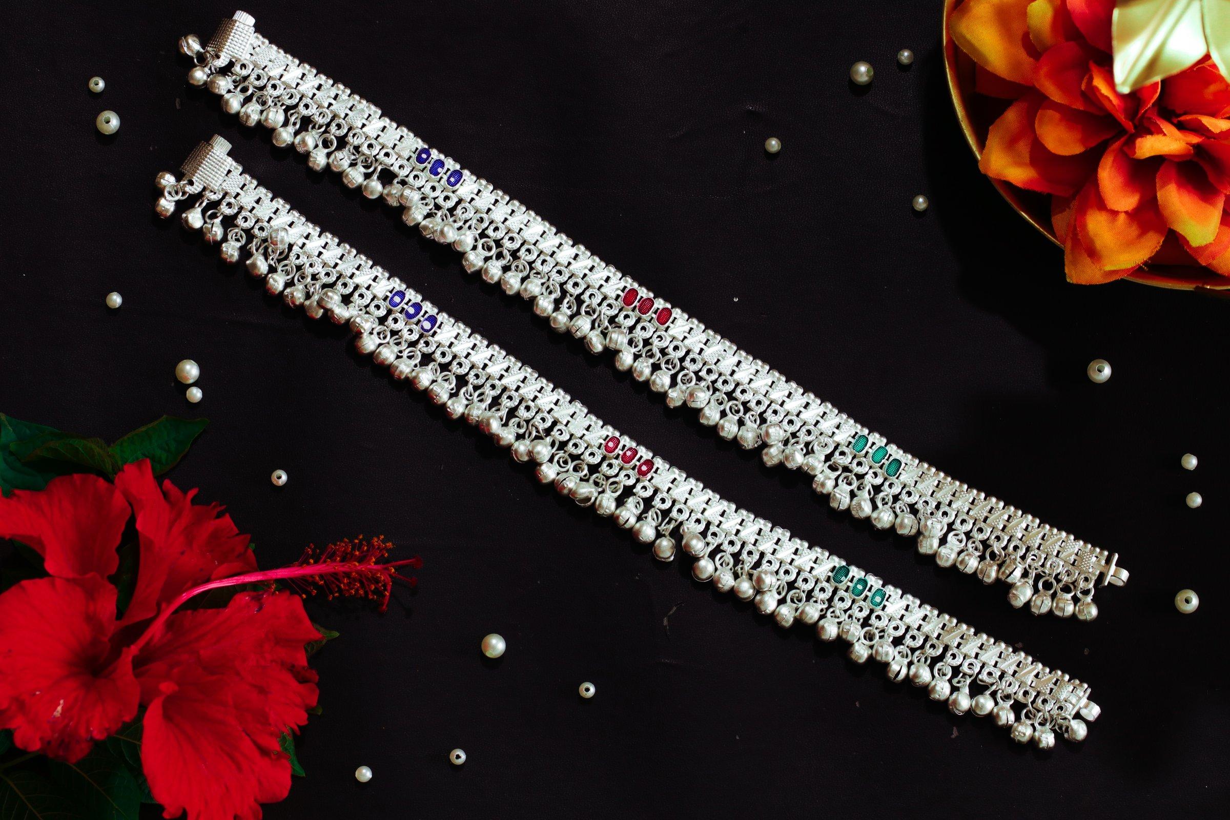 Varsha Silver-Look Payal AN-V-169