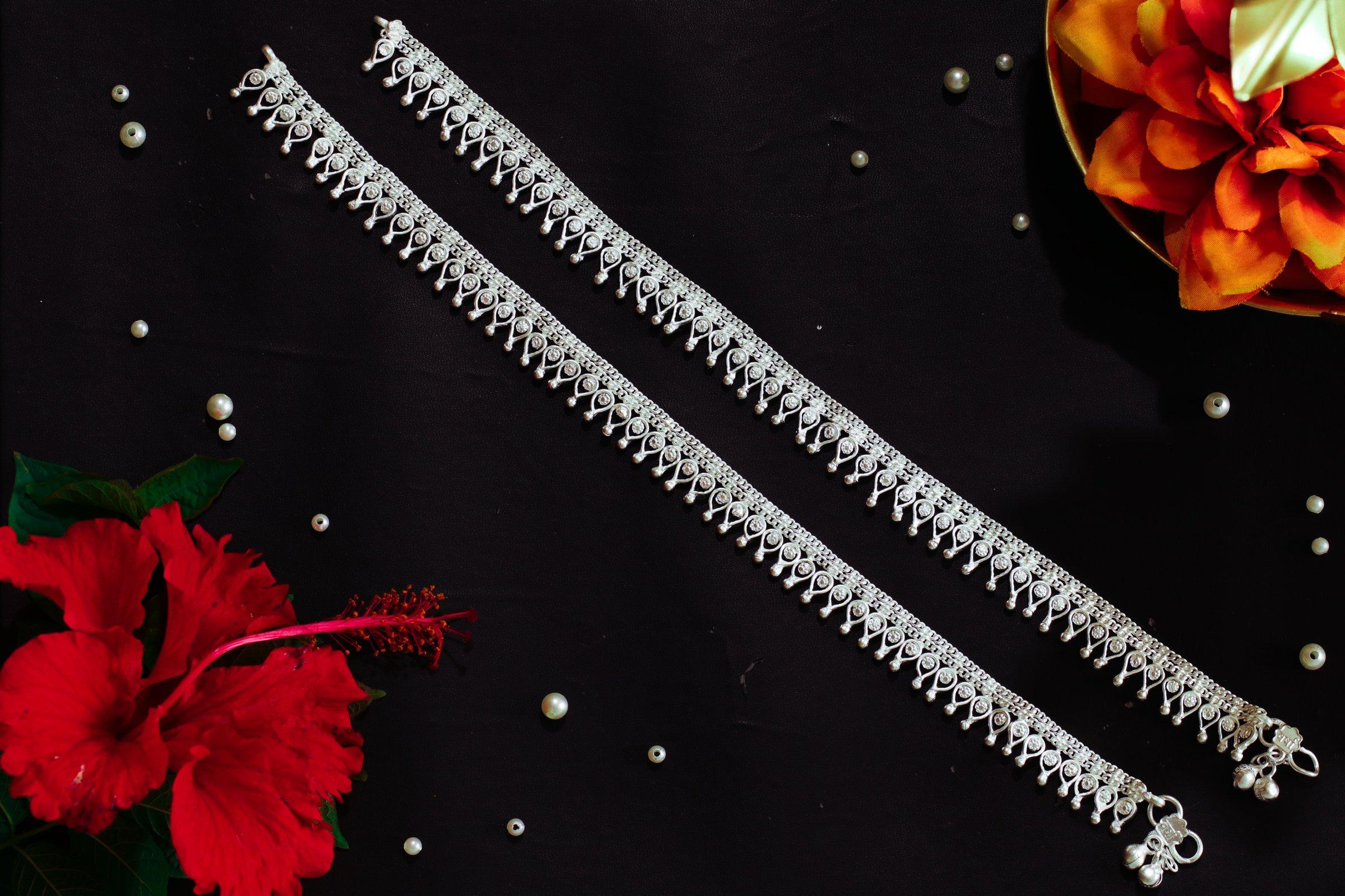 Varsha Silver-Look Payal AN-V-141