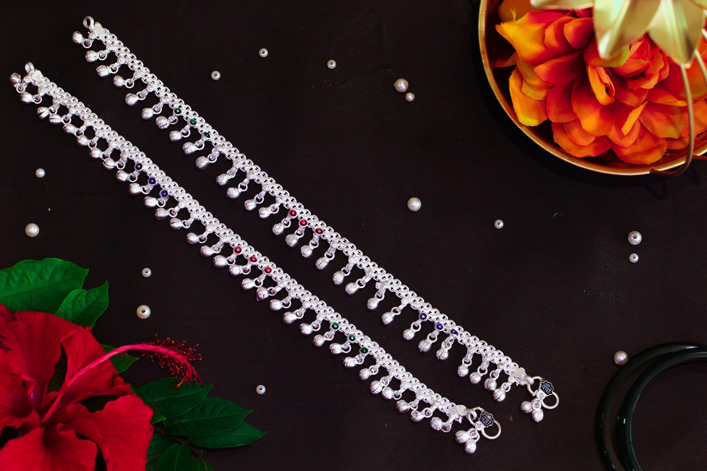 Varsha Silver-Look Payal AN-V-144